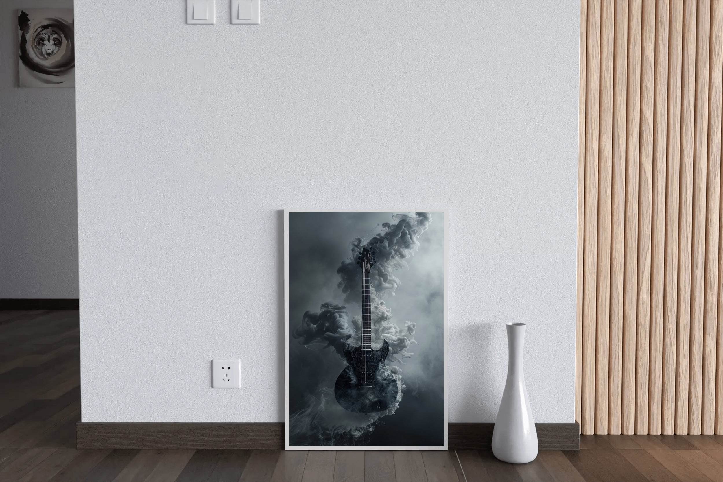 Smokey Black Guitar Wall Art - beink online art store