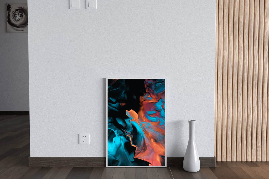 Dark Multicolor Oil Paint Abstract Wall Art - beink online art store