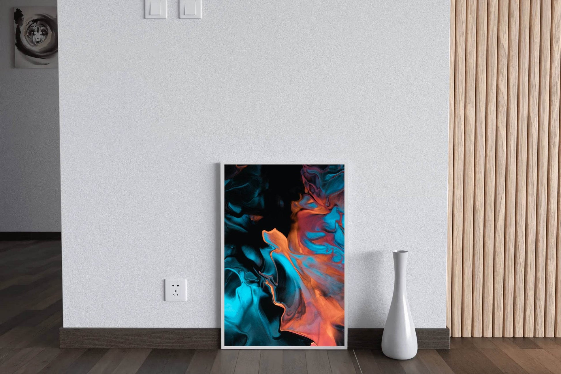 Dark Multicolor Oil Paint Abstract Wall Art - beink online art store