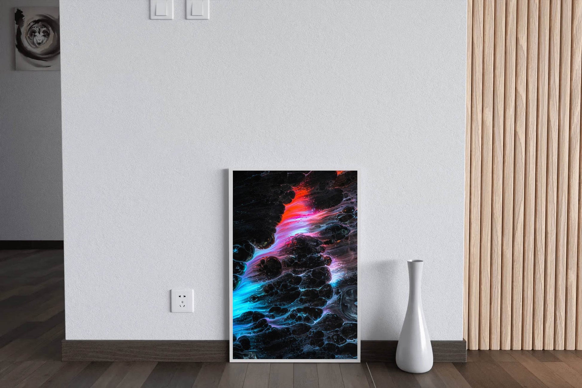 Dark Color Night View on Brush Strokes Abstract Wall Art - beink online art store