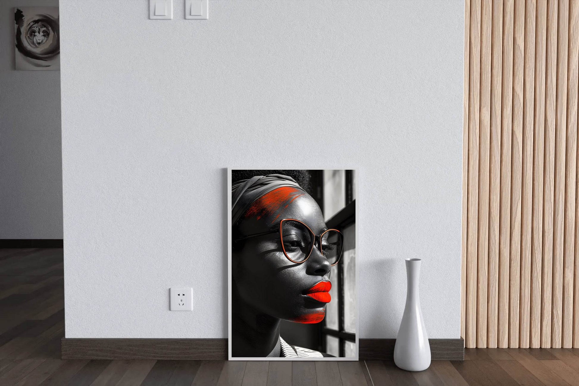 Cat Eye Glasses With Red Frame Wall Art - beink online art store