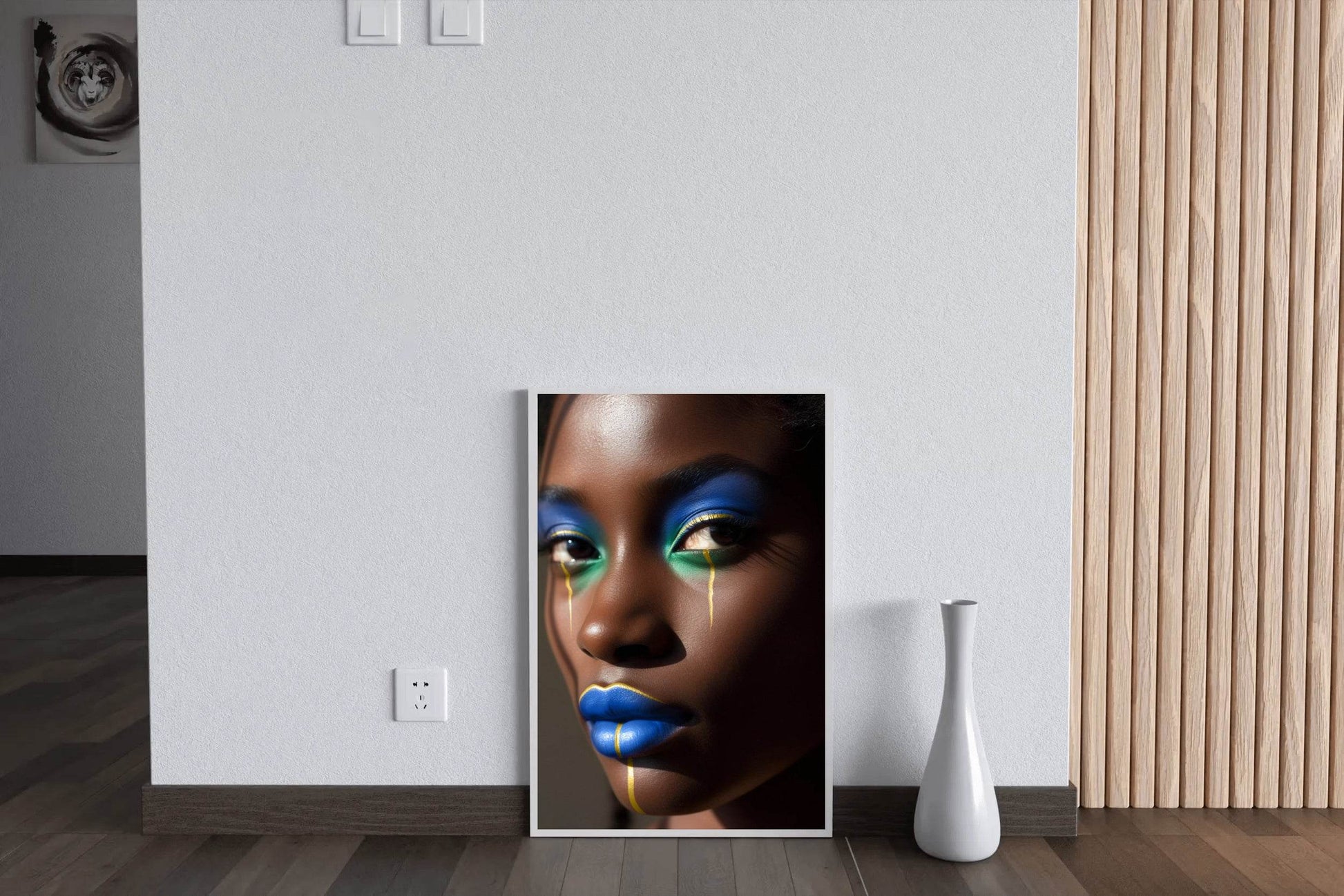 African Women Makeup With Blue Color Wall Art - beink online art store