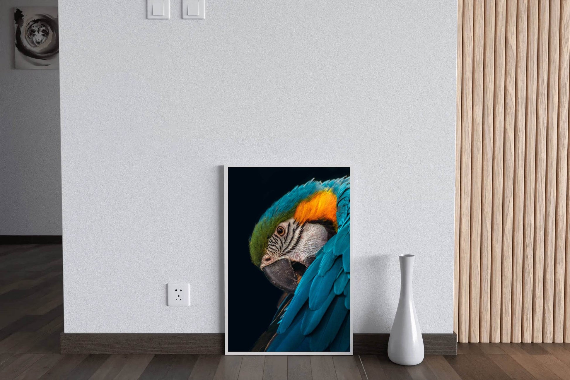 Closeup of Macaw Bird Wall Art - beink online art store