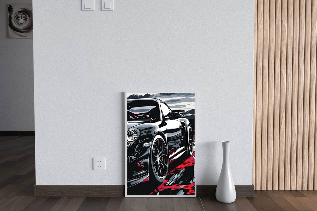 Black Porsche Carrera Canvas Wall Art - beink online art store