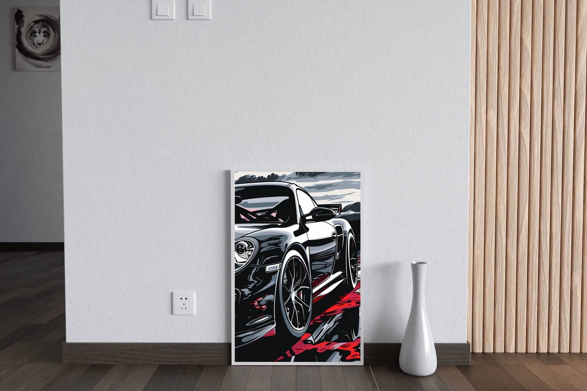 Black Porsche Carrera Canvas Wall Art - beink online art store