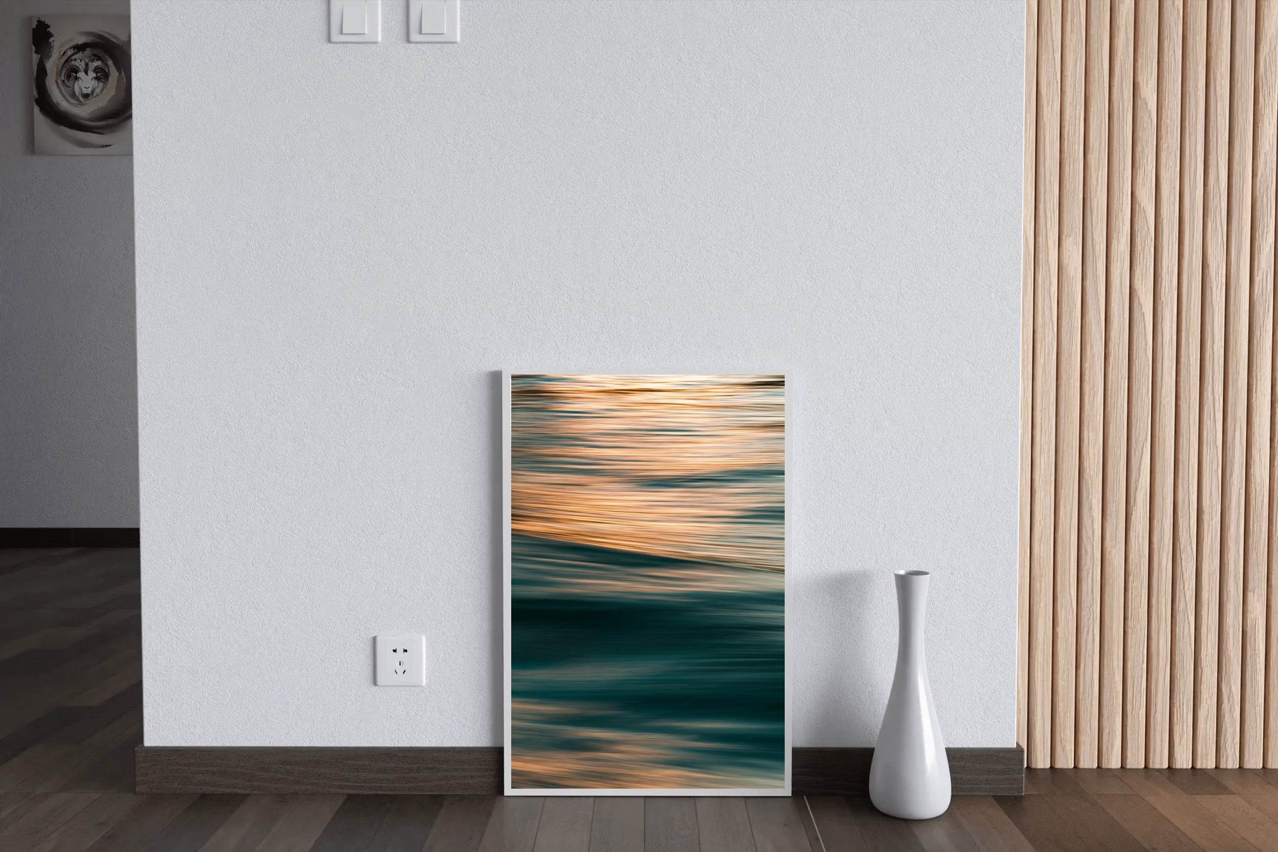 Golden Waves Abstract Wall Art - beink online art store
