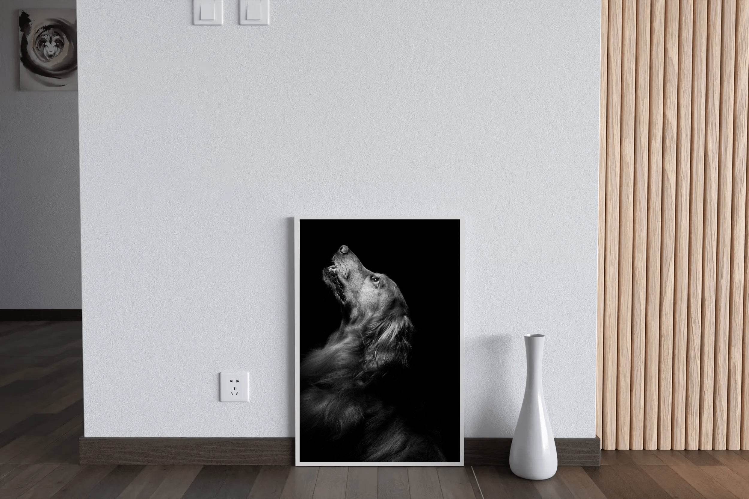 Flat-Coated Retriever Black & White Wall Art - beink online art store