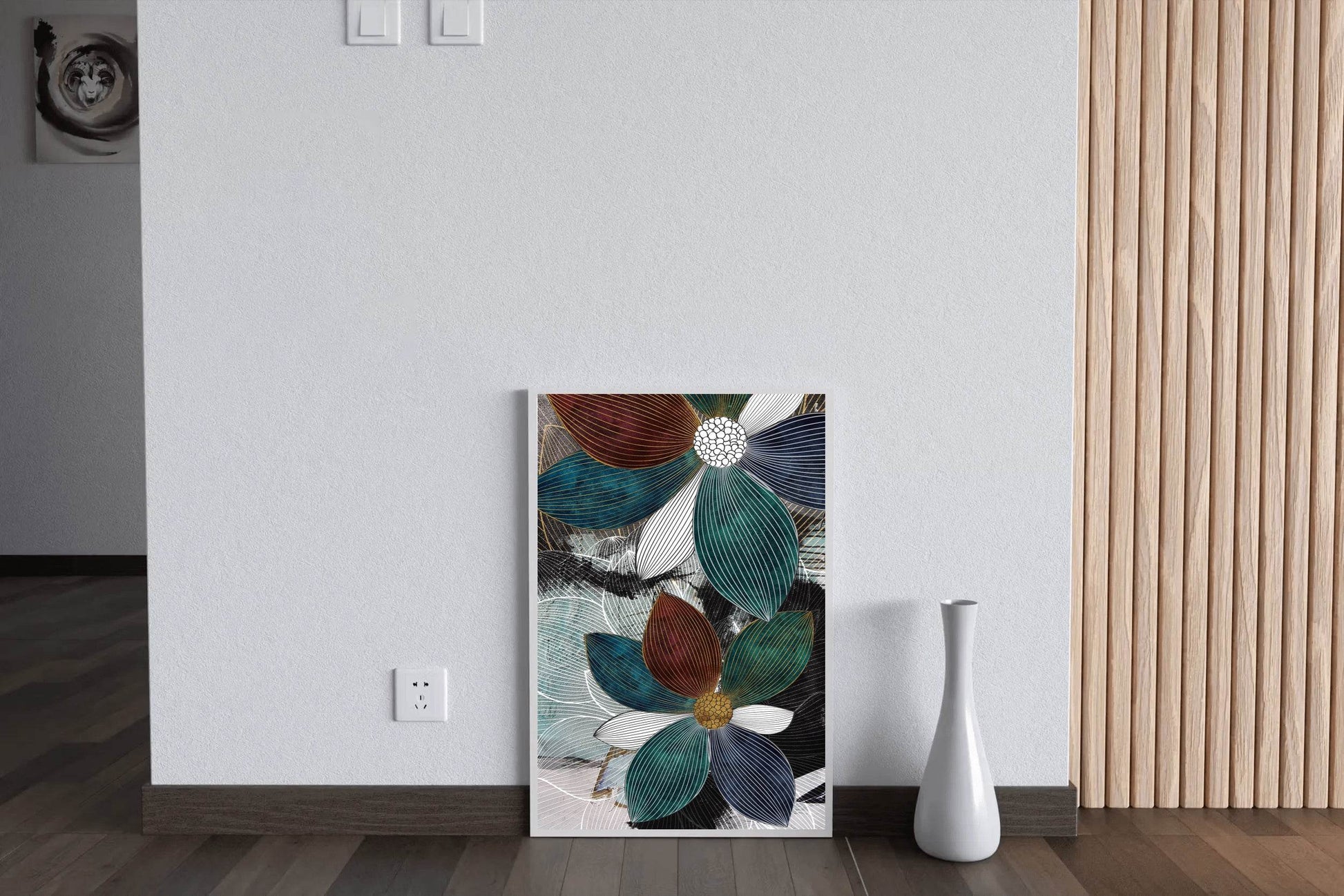 Blue and White Petal Patterns Wall Art - beink online art store