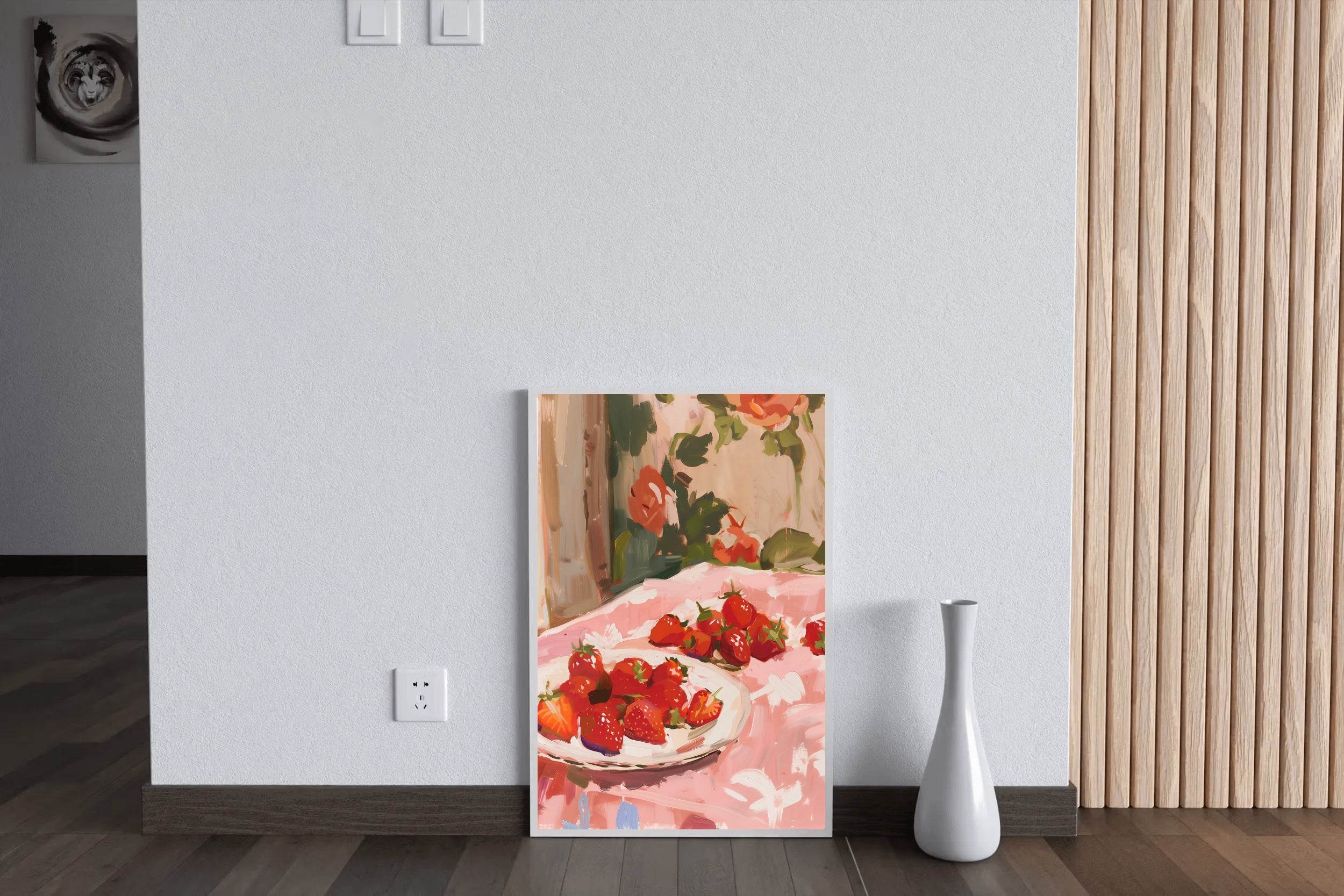Bowl Freshly Picked Strawberries Wall Art - beink online art store