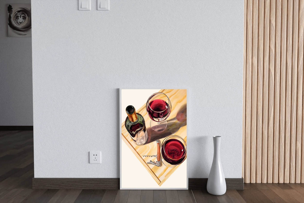Glass of Champagne and Wine Wall Art - beink online art store