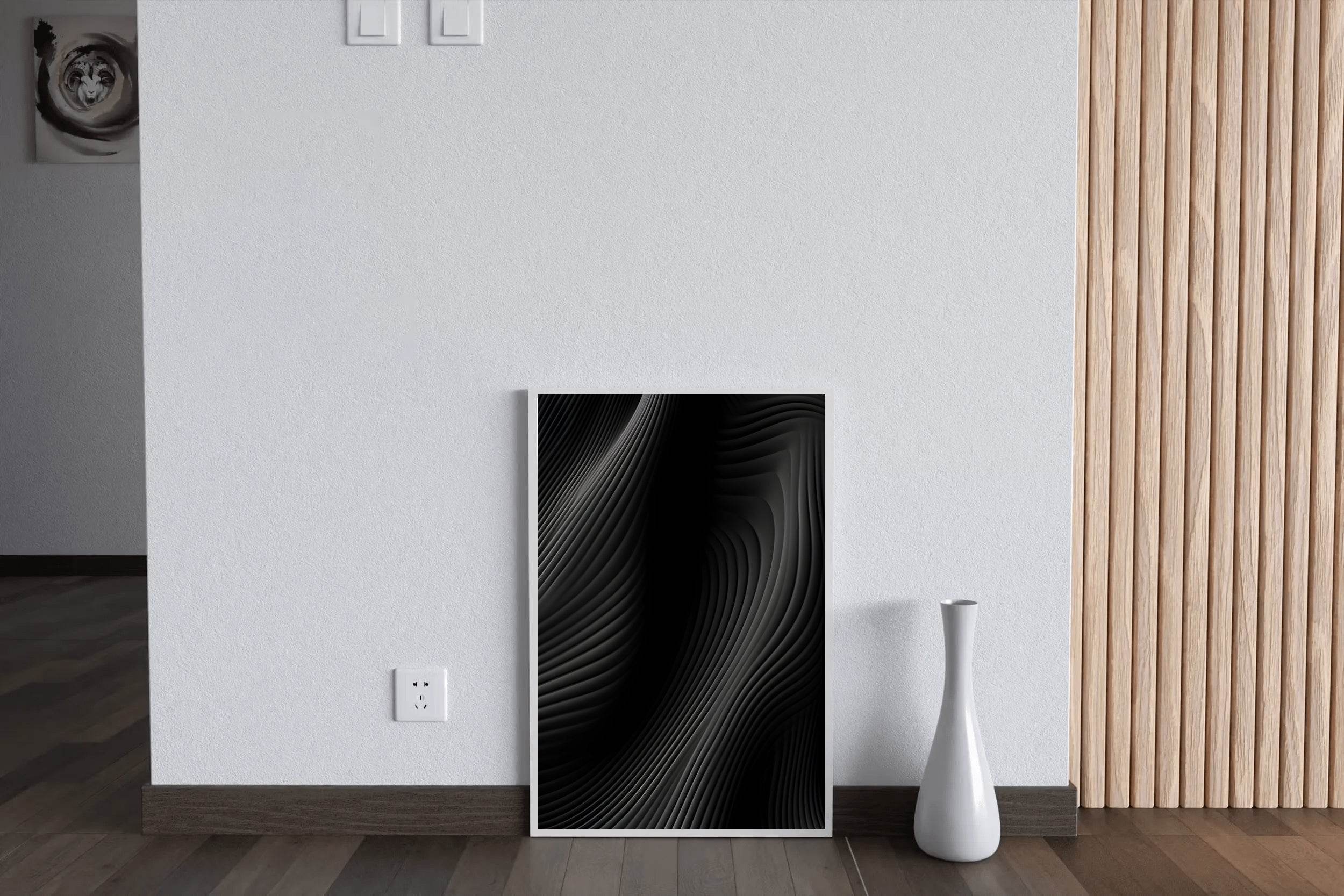 Wavy Background Black & White Wall Art - beink online art store