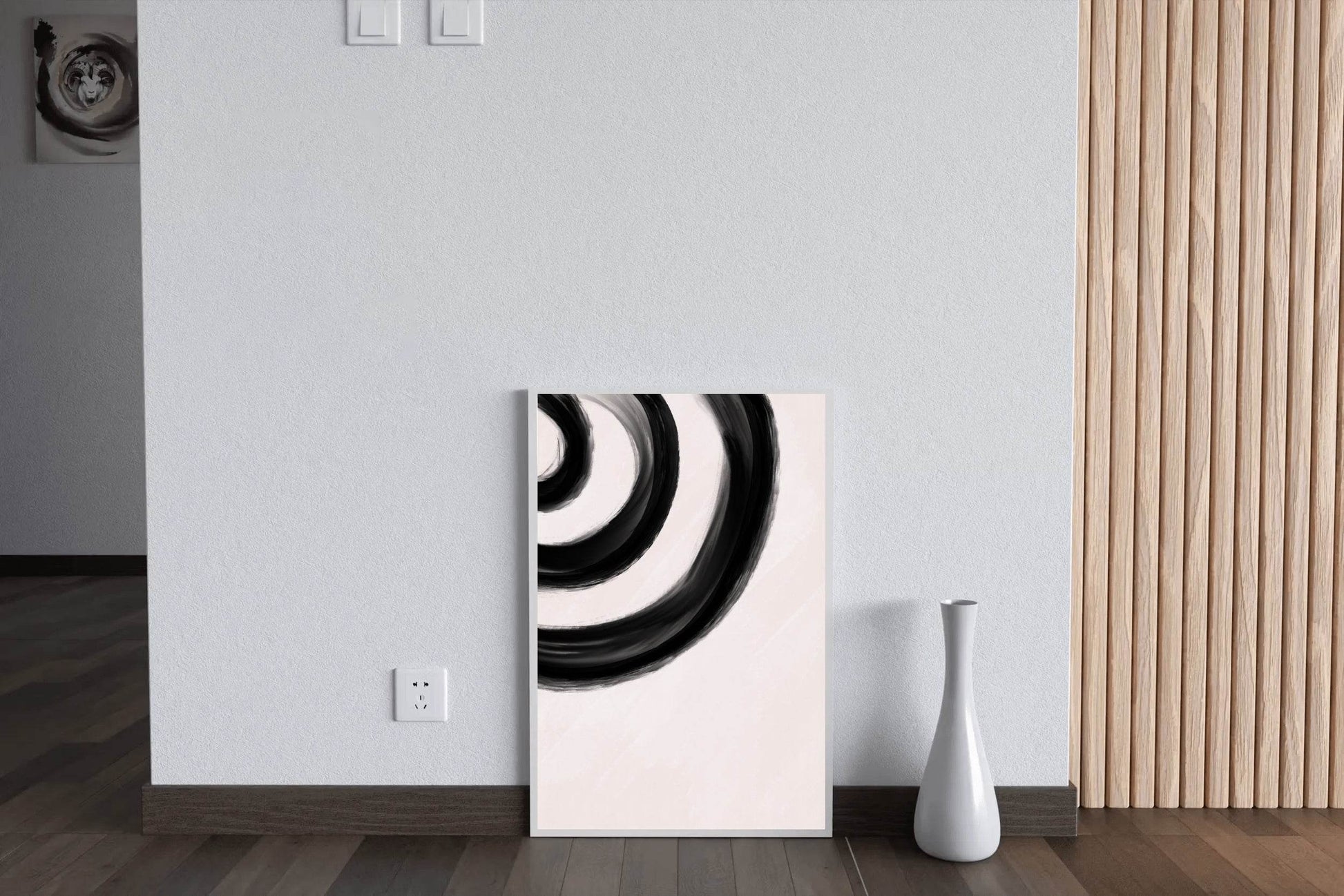 Black Half Circle Painting Wall Art - beink online art store
