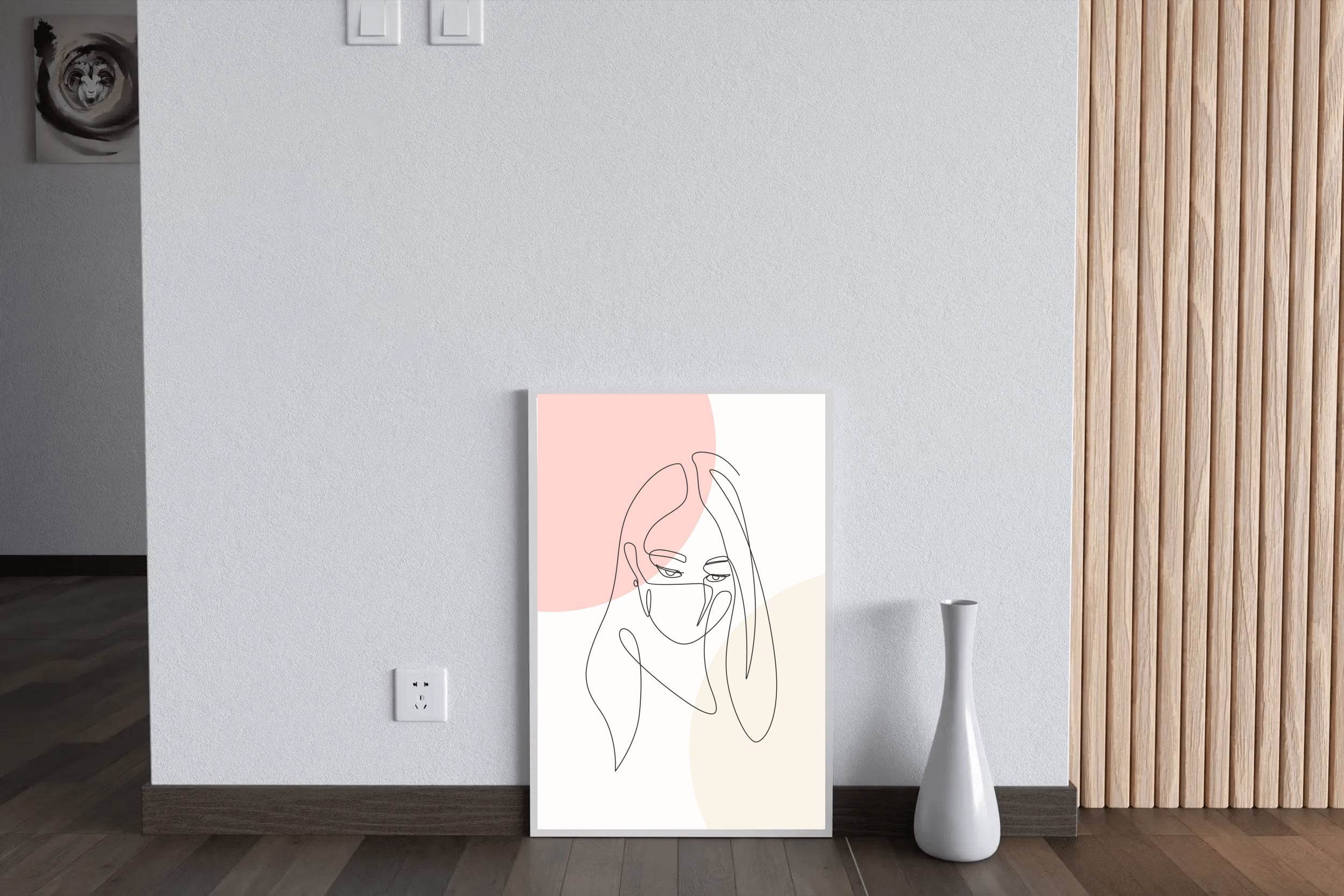 Painting of Masked Woman Wall Art - beink online art store