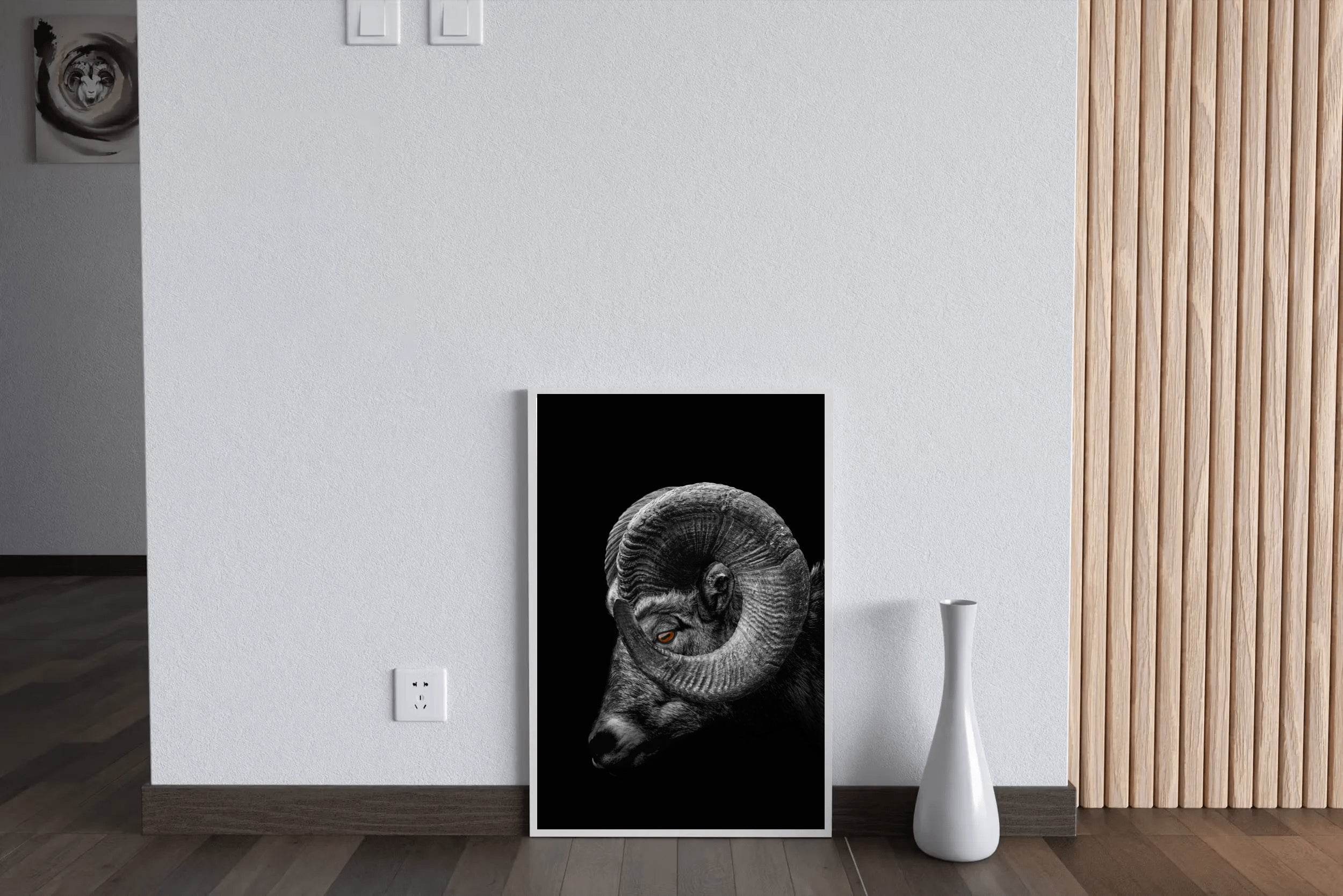 Bighorn Sheep Black & White Wall Art - beink online art store