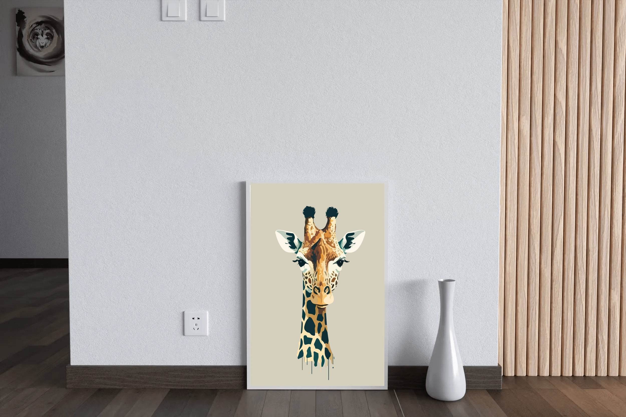 Painting of Giraffe Face Wall Art - beink online art store