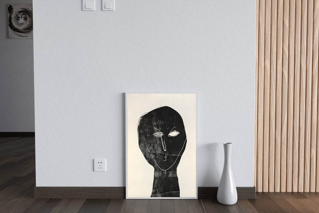 Black Ink-Stained Face Modern Wall Art - beink online art store