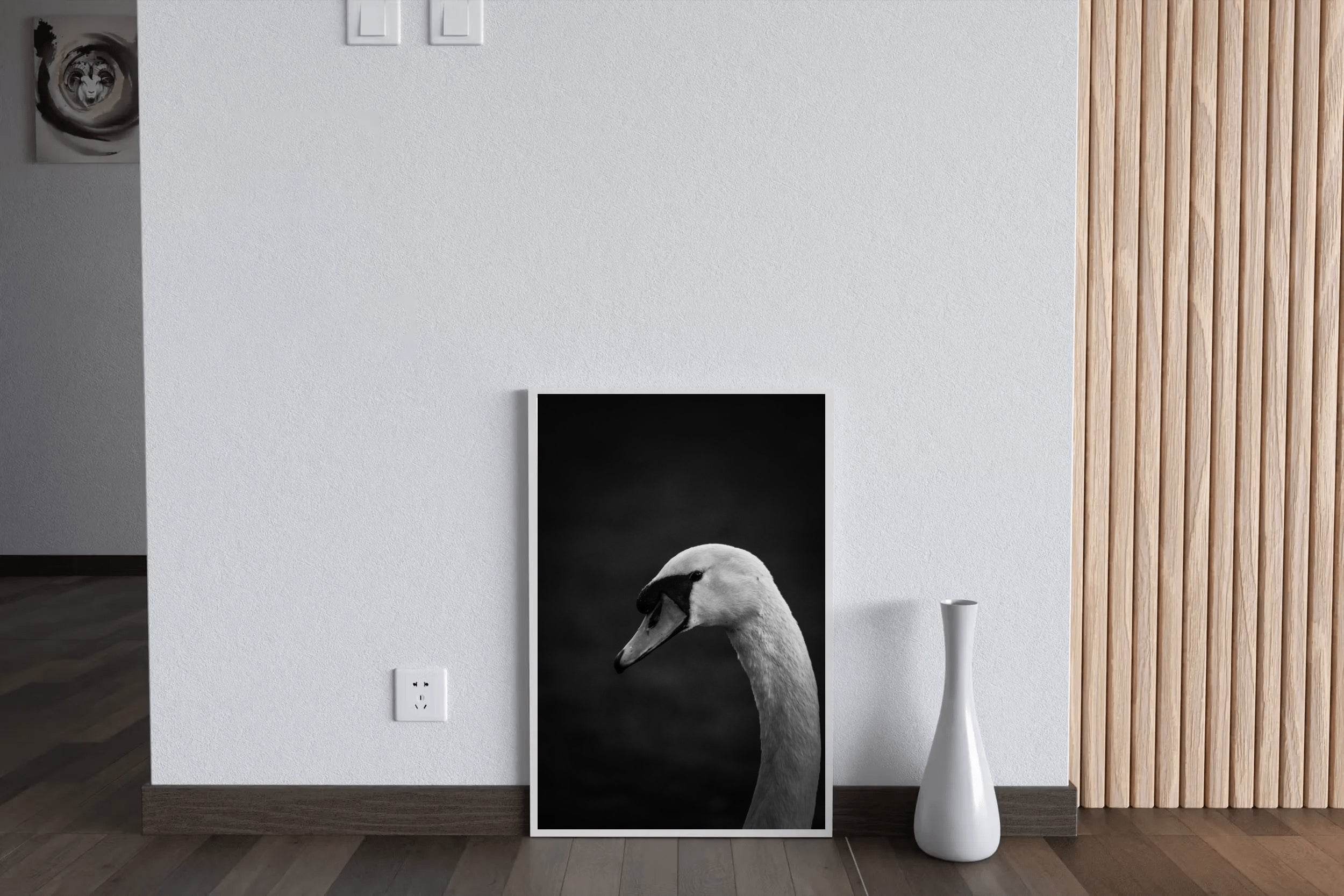 Mute Swan Black & White Wall Art - beink online art store