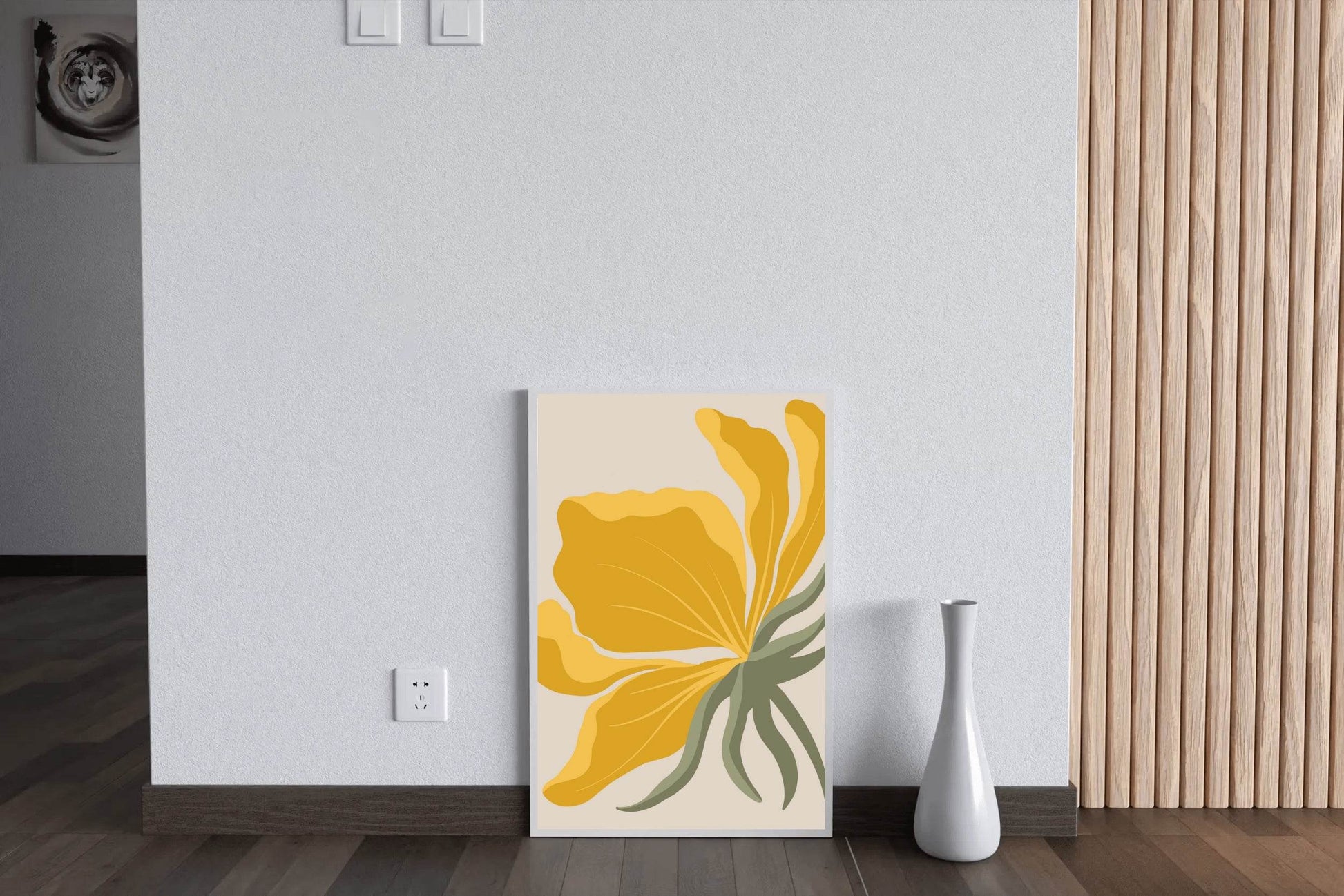 Abstract Stylized Yellow Bloom Flower ArtWork - beink online art store