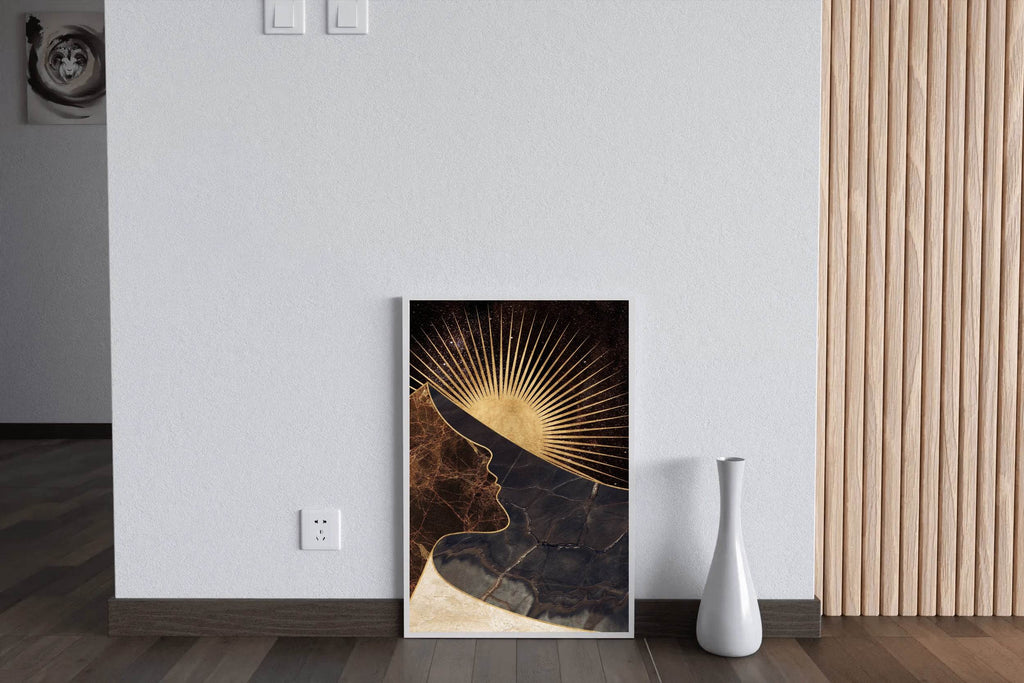 Celestial Silhouette - Face and the Cosmic Elements Wall Art - beink online art store