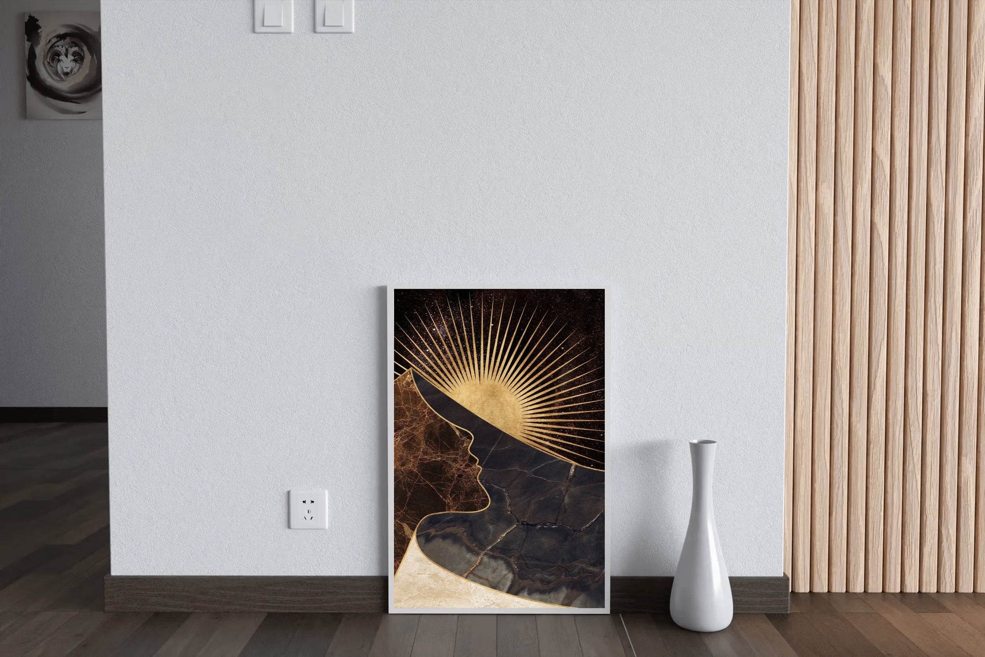 Celestial Silhouette - Face and the Cosmic Elements Wall Art - beink online art store