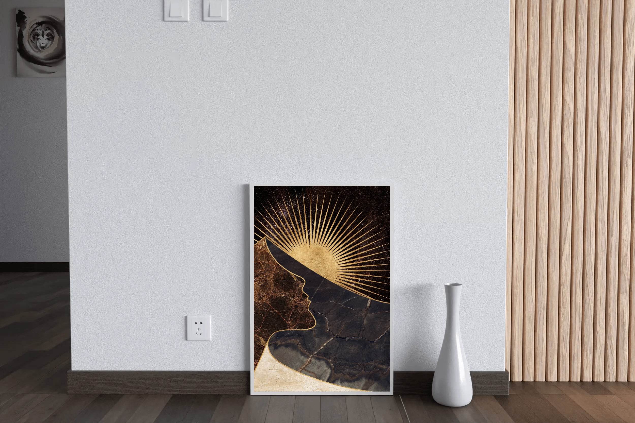 Celestial Silhouette - Face and the Cosmic Elements Wall Art - beink online art store