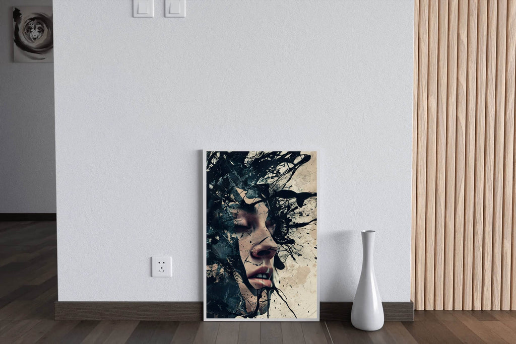 Men Face With Paint Splash Digital Art - beink online art store