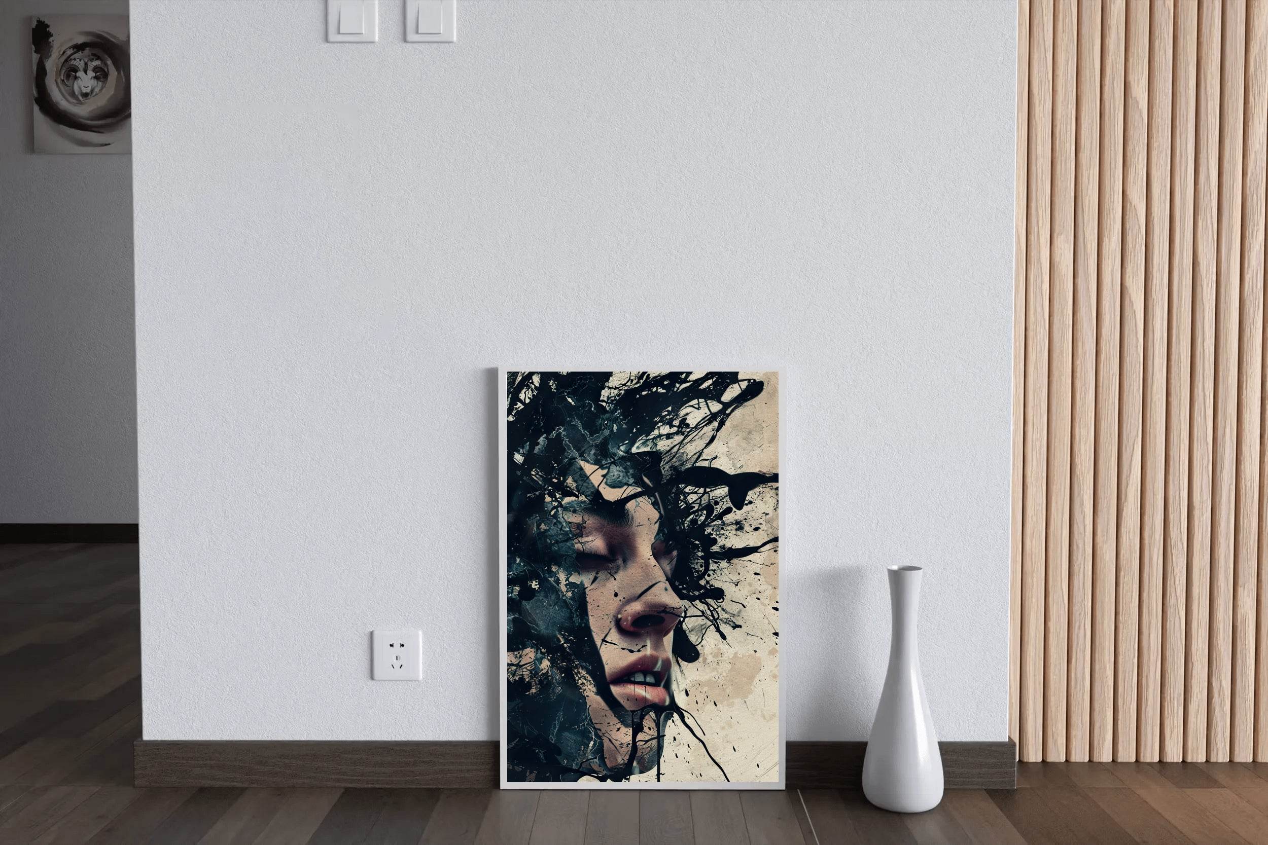 Men Face With Paint Splash Digital Art - beink online art store