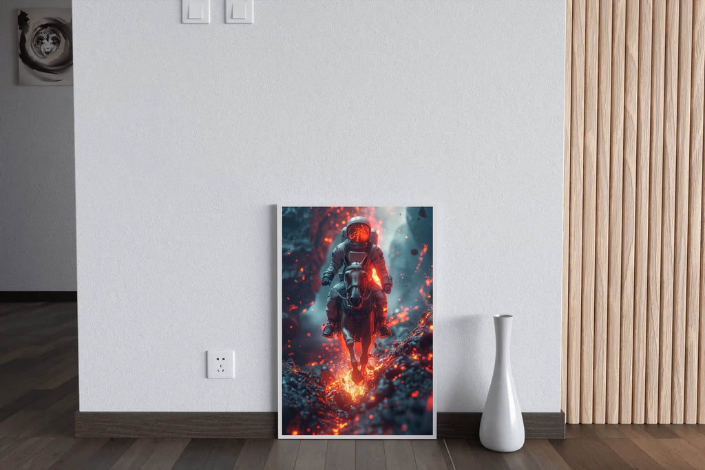 astronaut in suit riding horse Wall Art - beink online art store