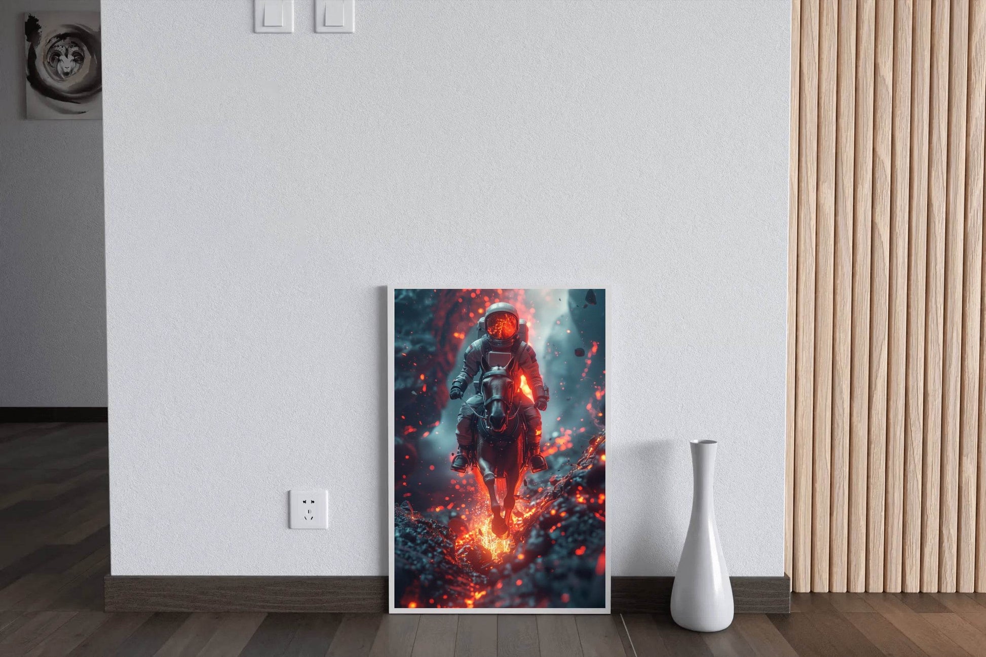 astronaut in suit riding horse Wall Art - beink online art store