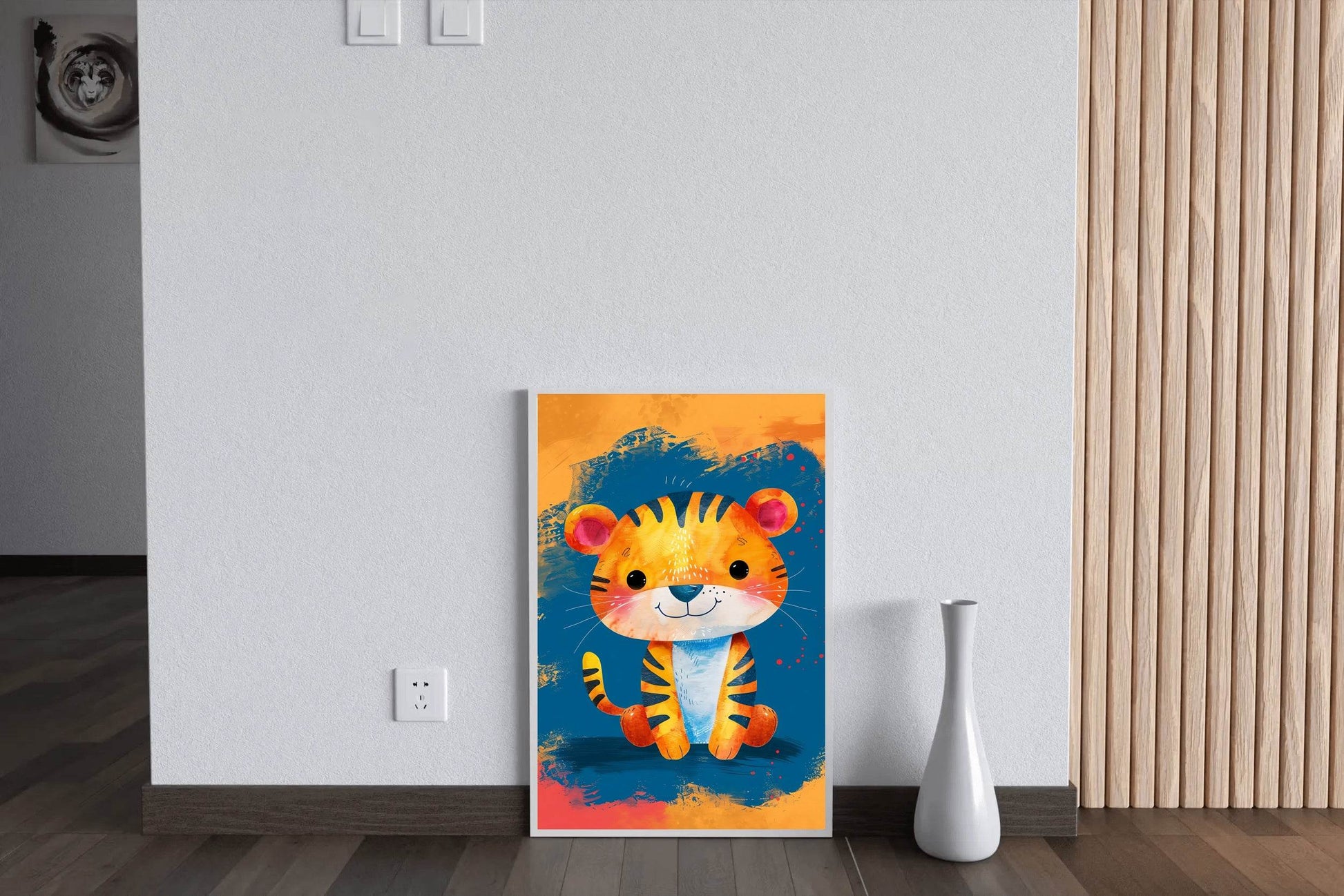 Cute Watercolor Baby Tiger Cartoon Painting - beink online art store