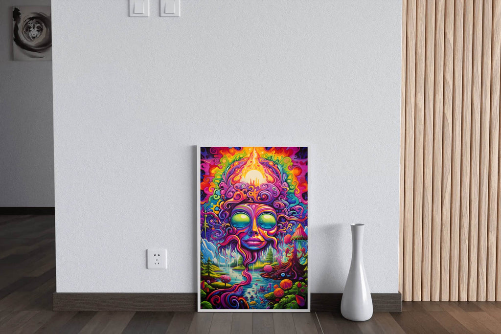 Painting of a Colorful Face Many Objects - beink online art store