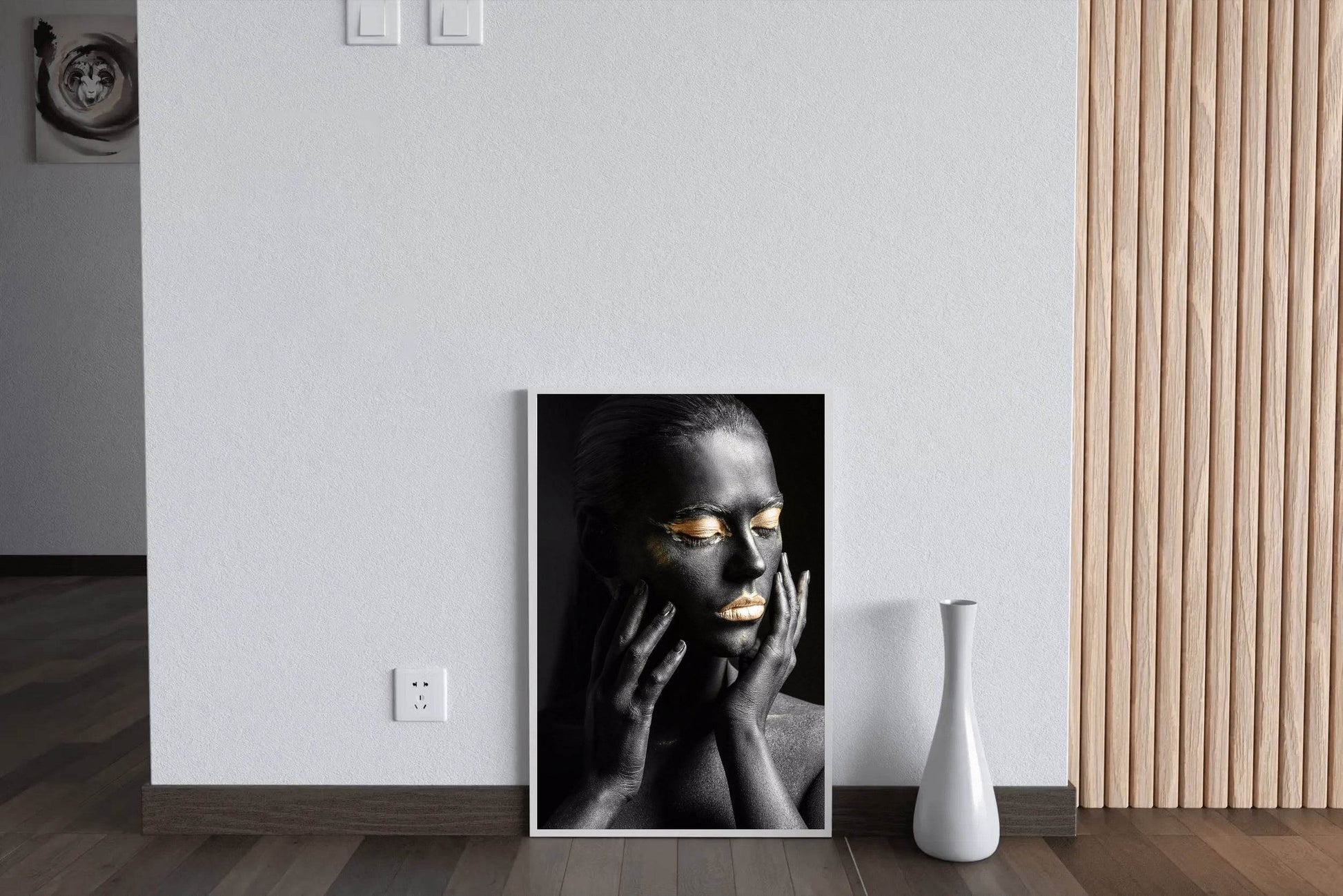 Black Face With Golden Eyes Wall Art - beink online art store