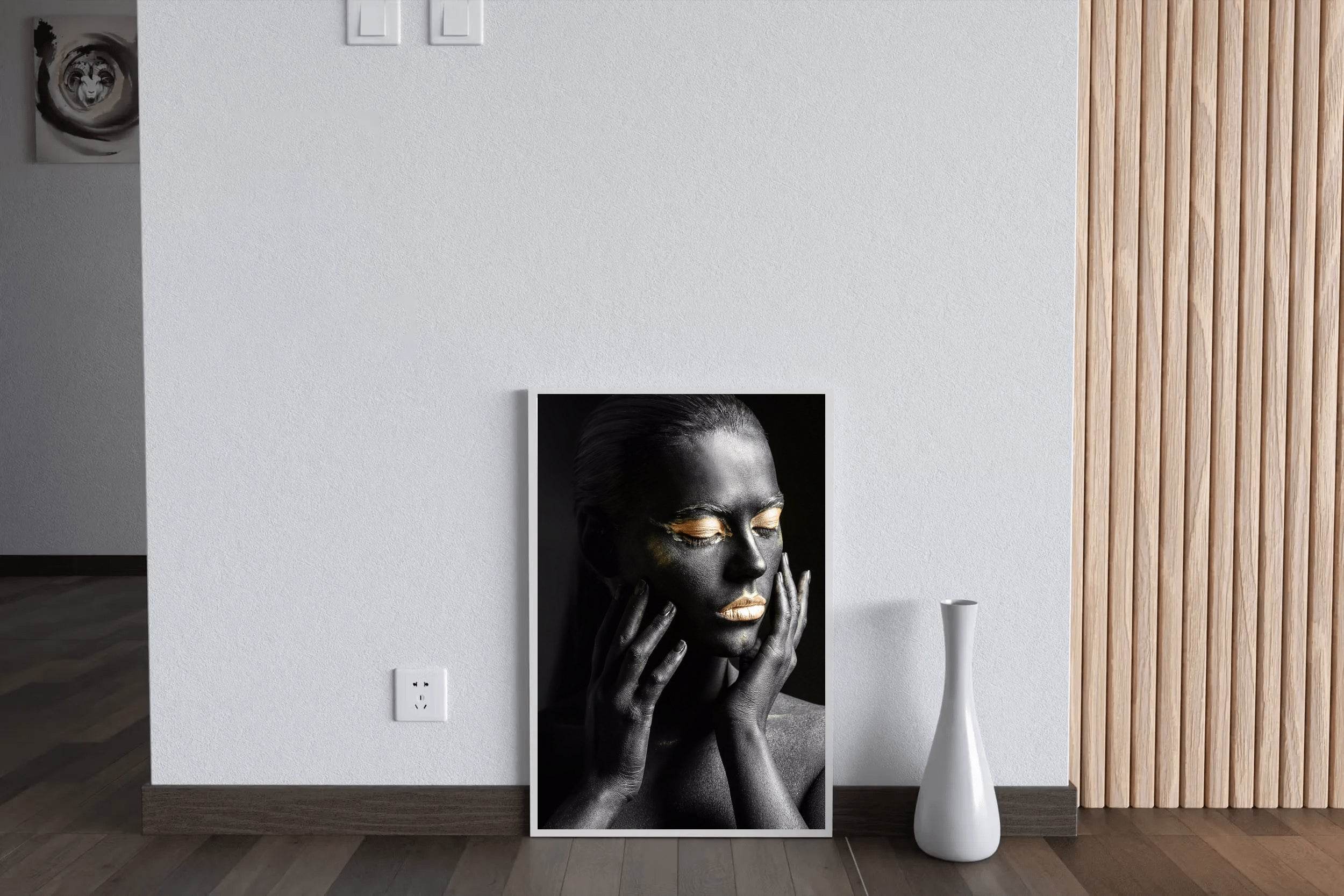 Black Face With Golden Eyes Wall Art - beink online art store