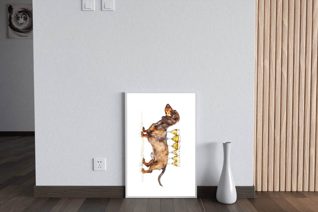 Dog Design Wine Table Wall Art - beink online art store