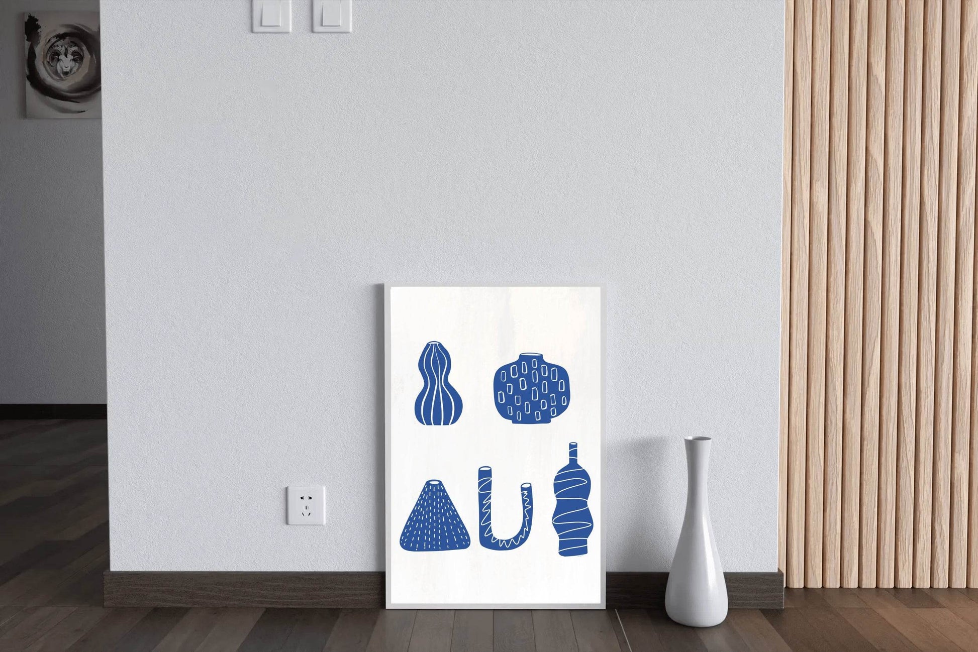 Blue Greek Vases Wall Art - beink online art store