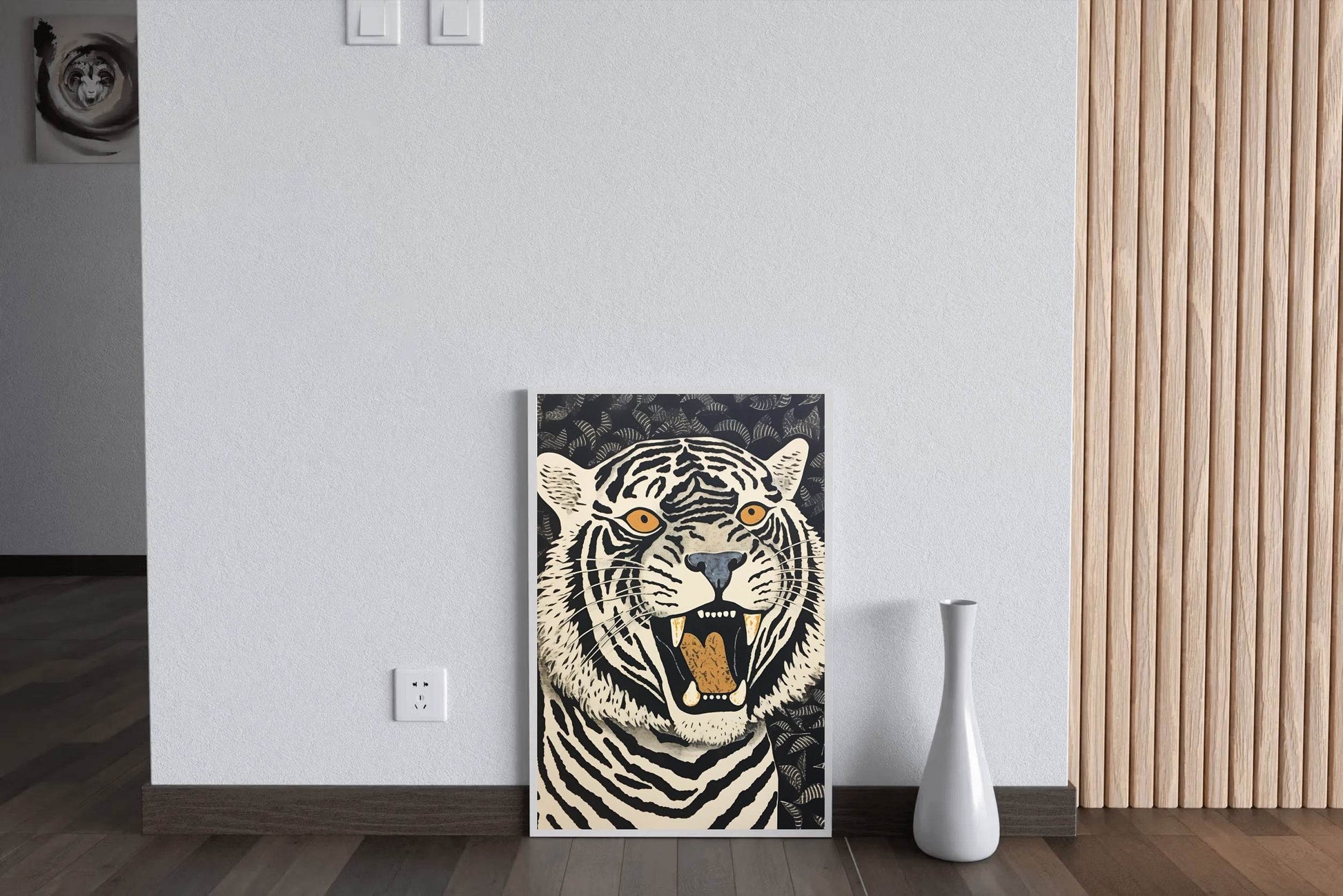 Painting of Tiger Block Print Wall Art - beink online art store