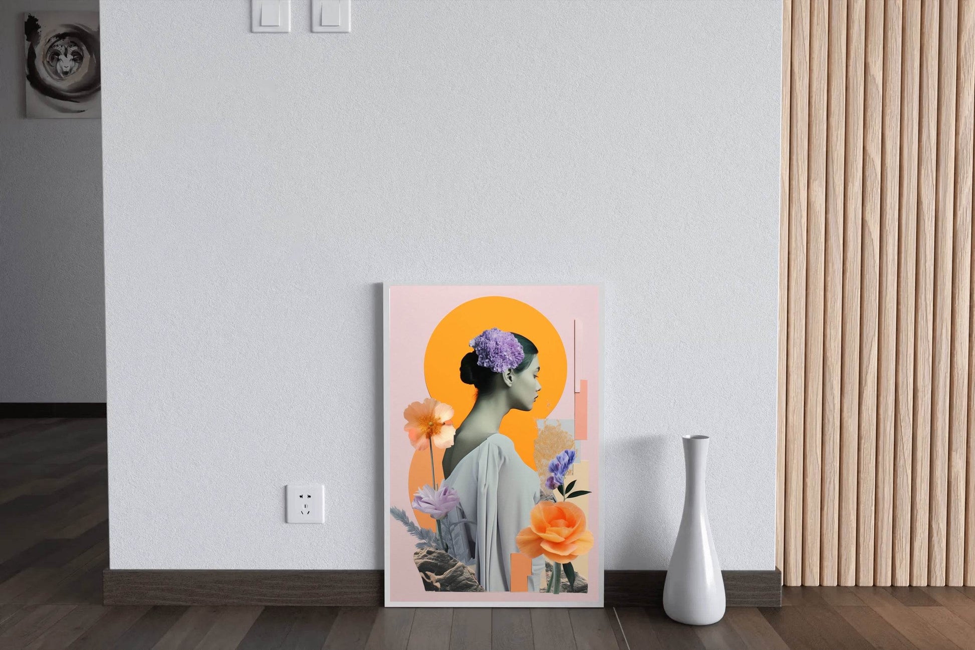 Women with flowers Abstract Wall Art - beink online art store