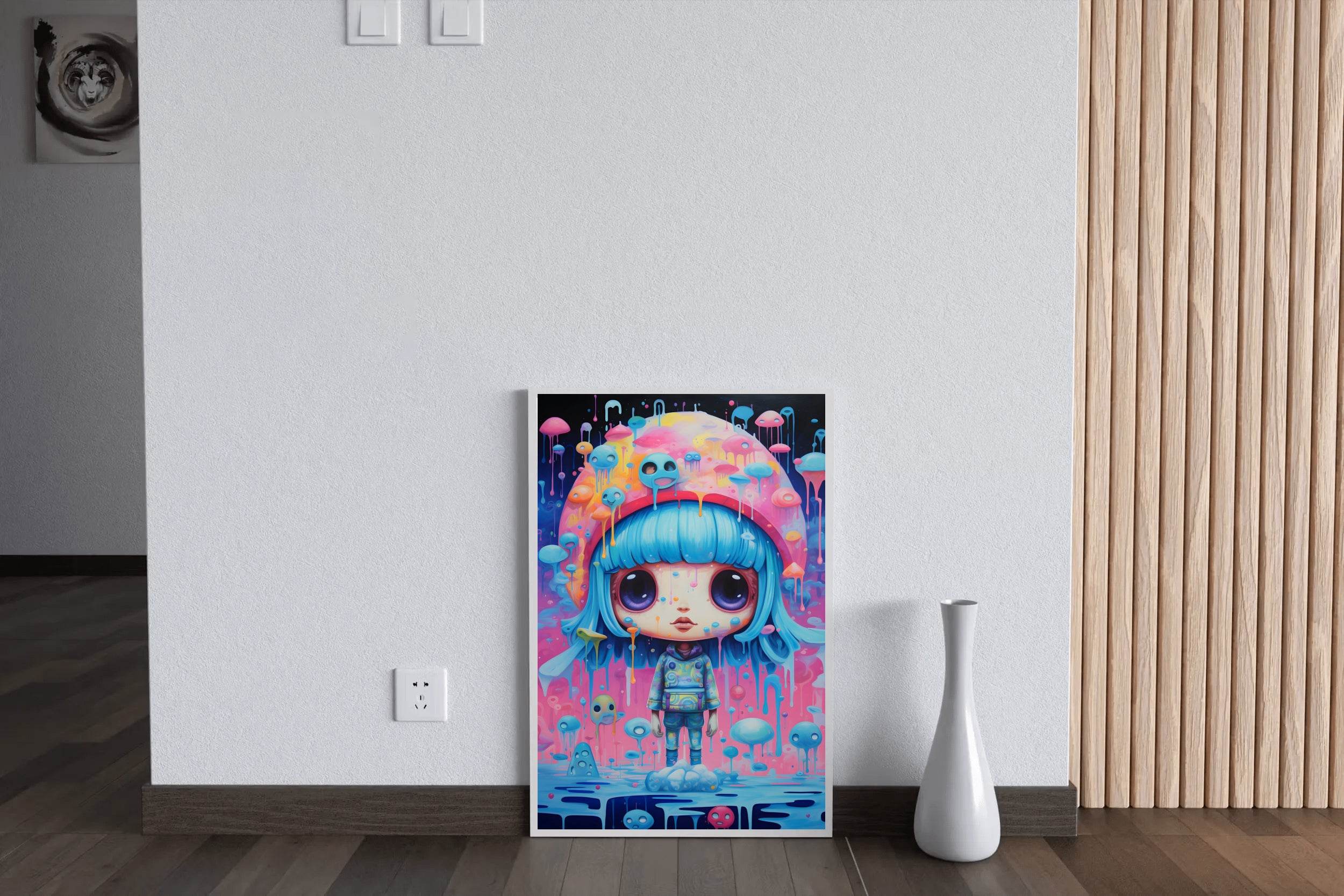 Fantasy Girl With Blue Hair Wall Art - beink online art store
