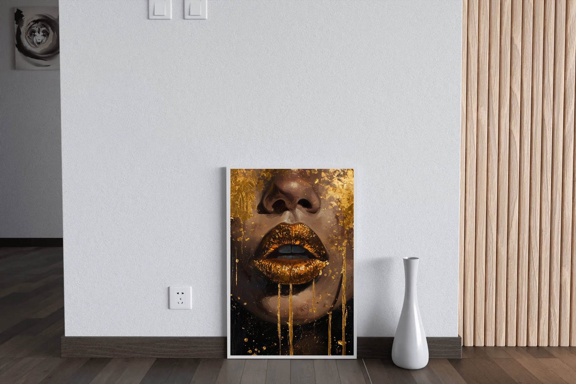 Woman Gold Lips Wall Art - beink online art store