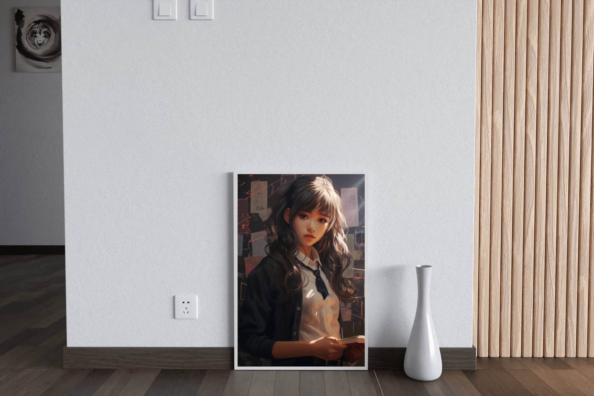 An Anime School Girl in Uniform Wall Art - beink online art store