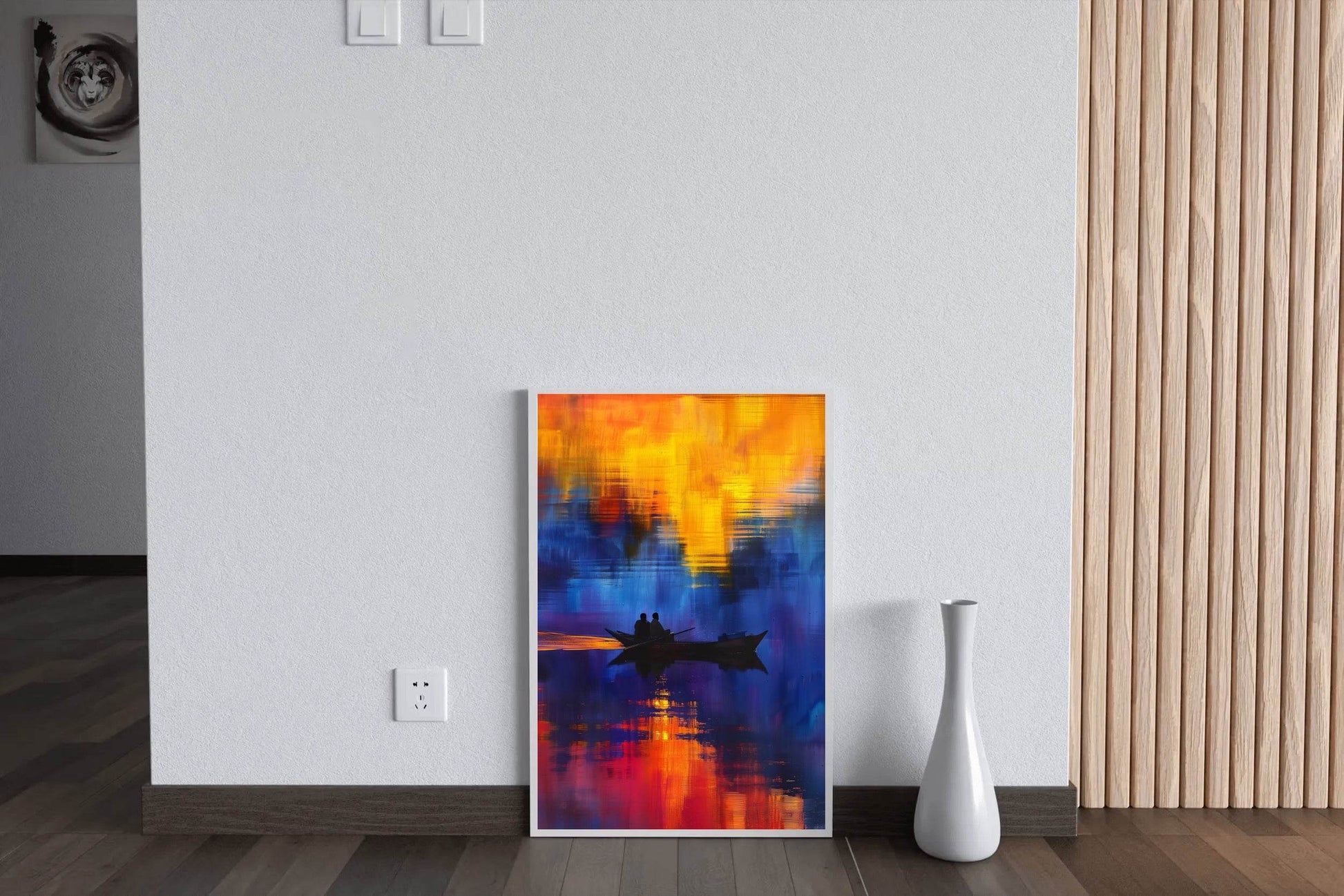 Watercolor Painting Of Boating On The River Wall Art - beink online art store