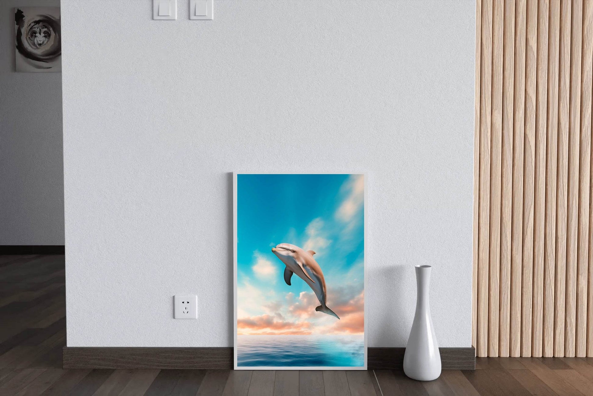 Fantsy Dolphin Jumping Out of Water Wall Art - beink online art store