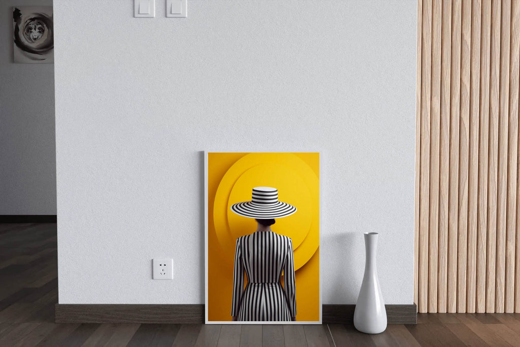Female Hypnosis Model With Black And White Hat - beink online art store