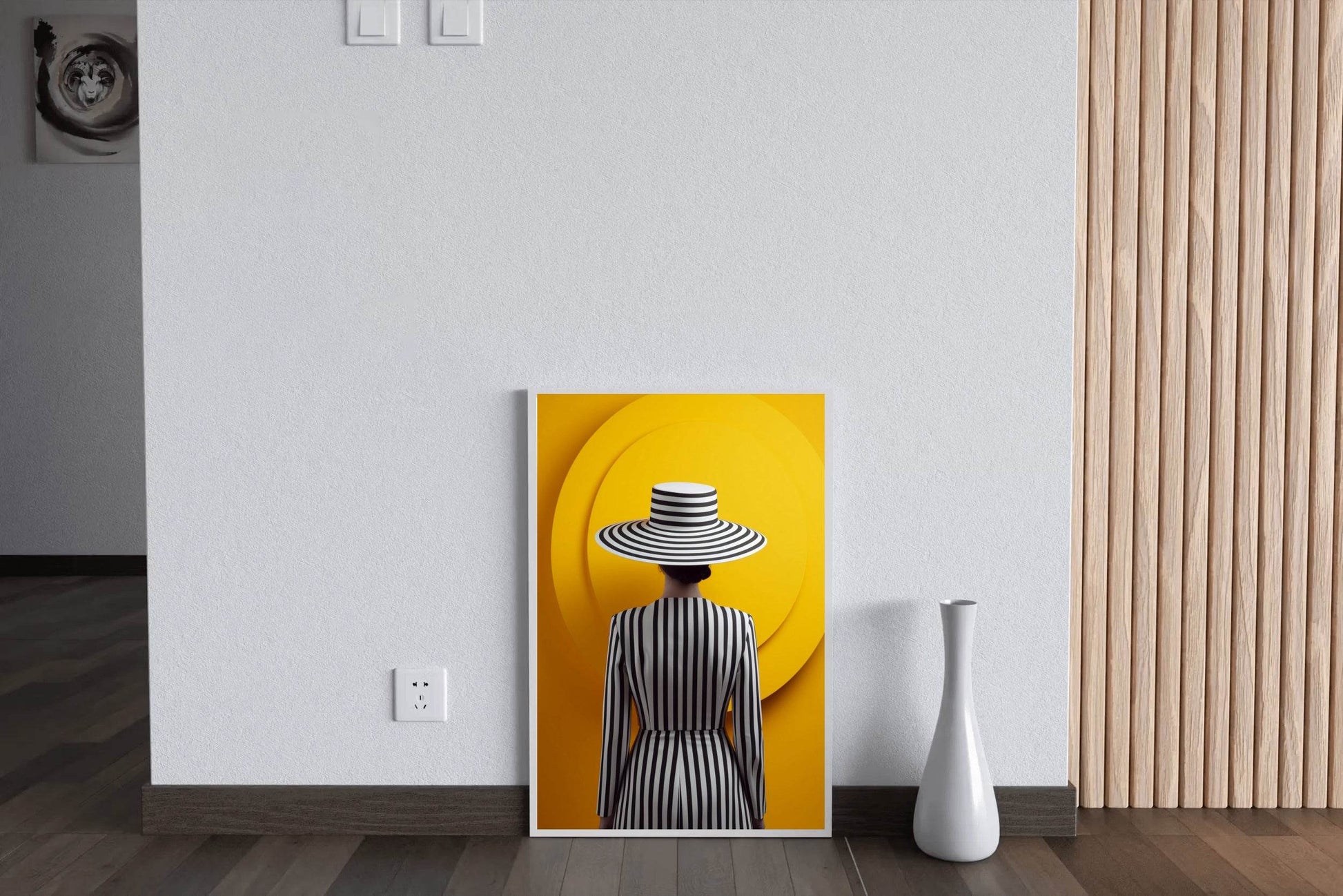 Female Hypnosis Model With Black And White Hat - beink online art store