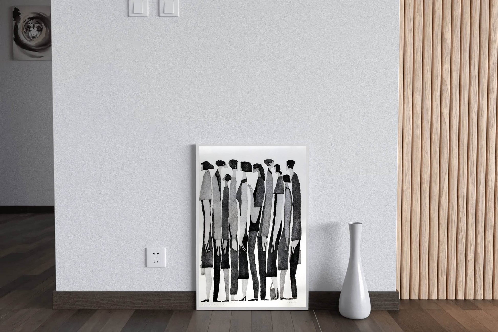 Waiting in Line - Static Posture and Linear Arrangement Art - beink online art store