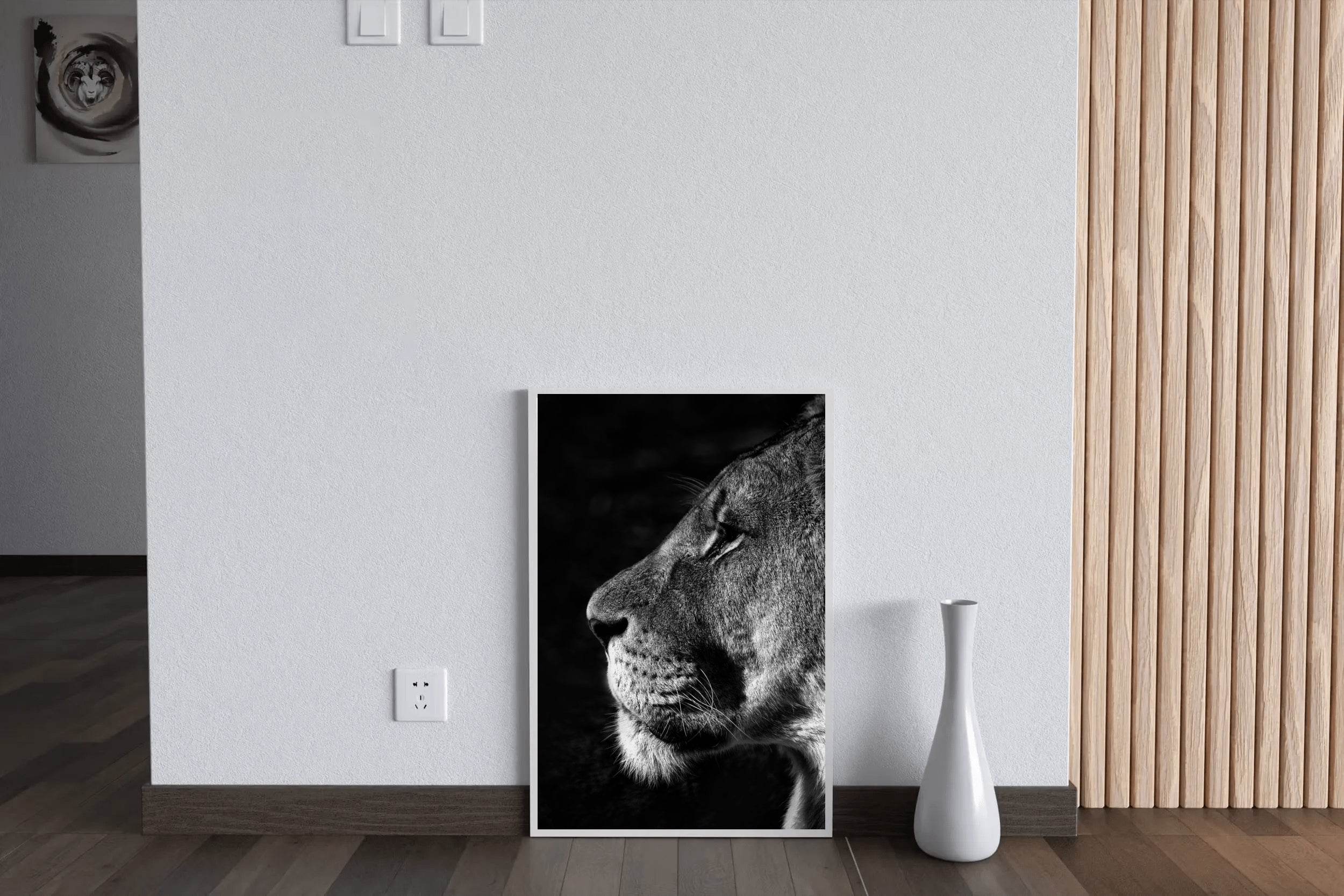 Barbary Lion Black & White Wall Art - beink online art store