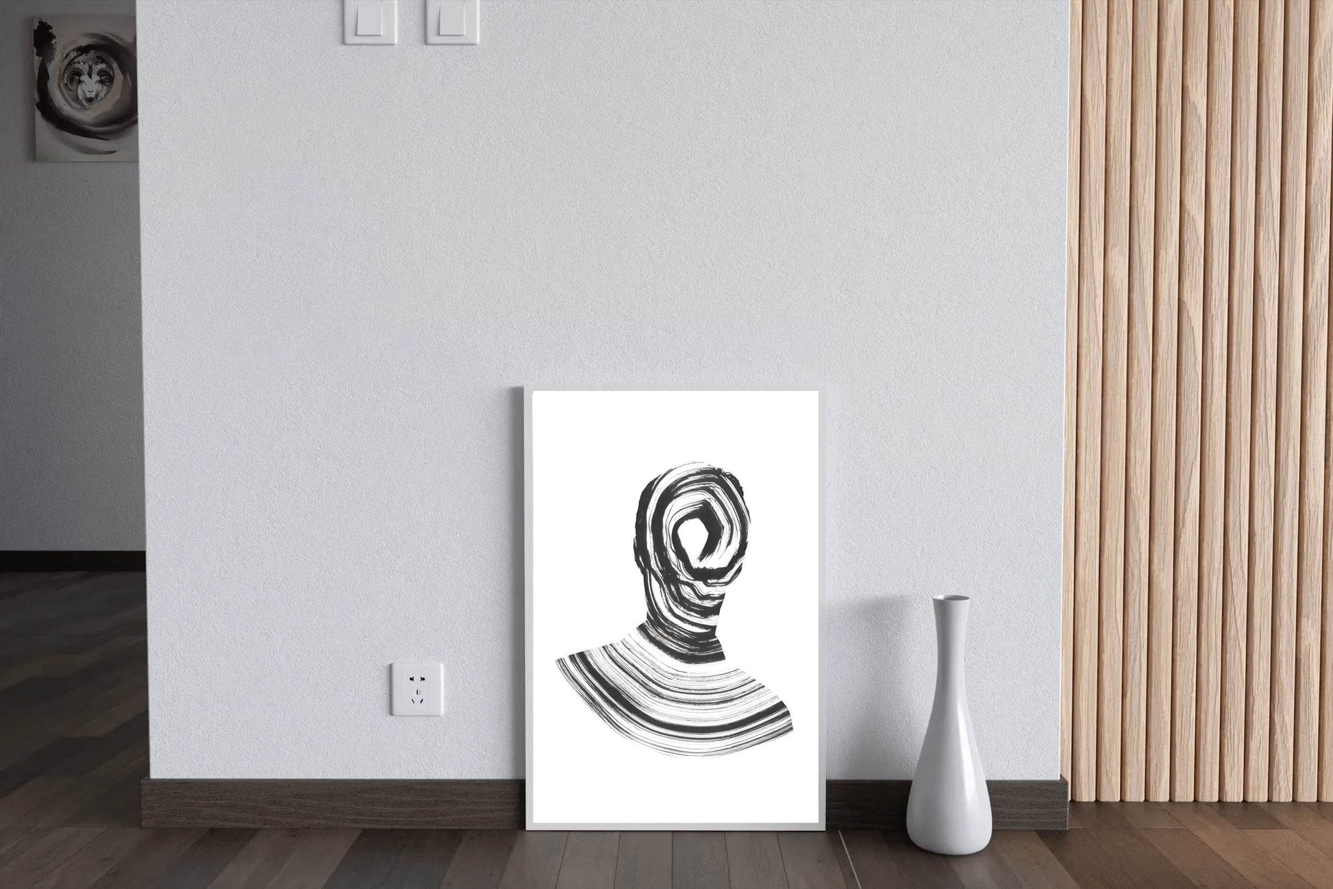 Black Inked Mind Swirled Silhouette Modern Wall Art - beink online art store