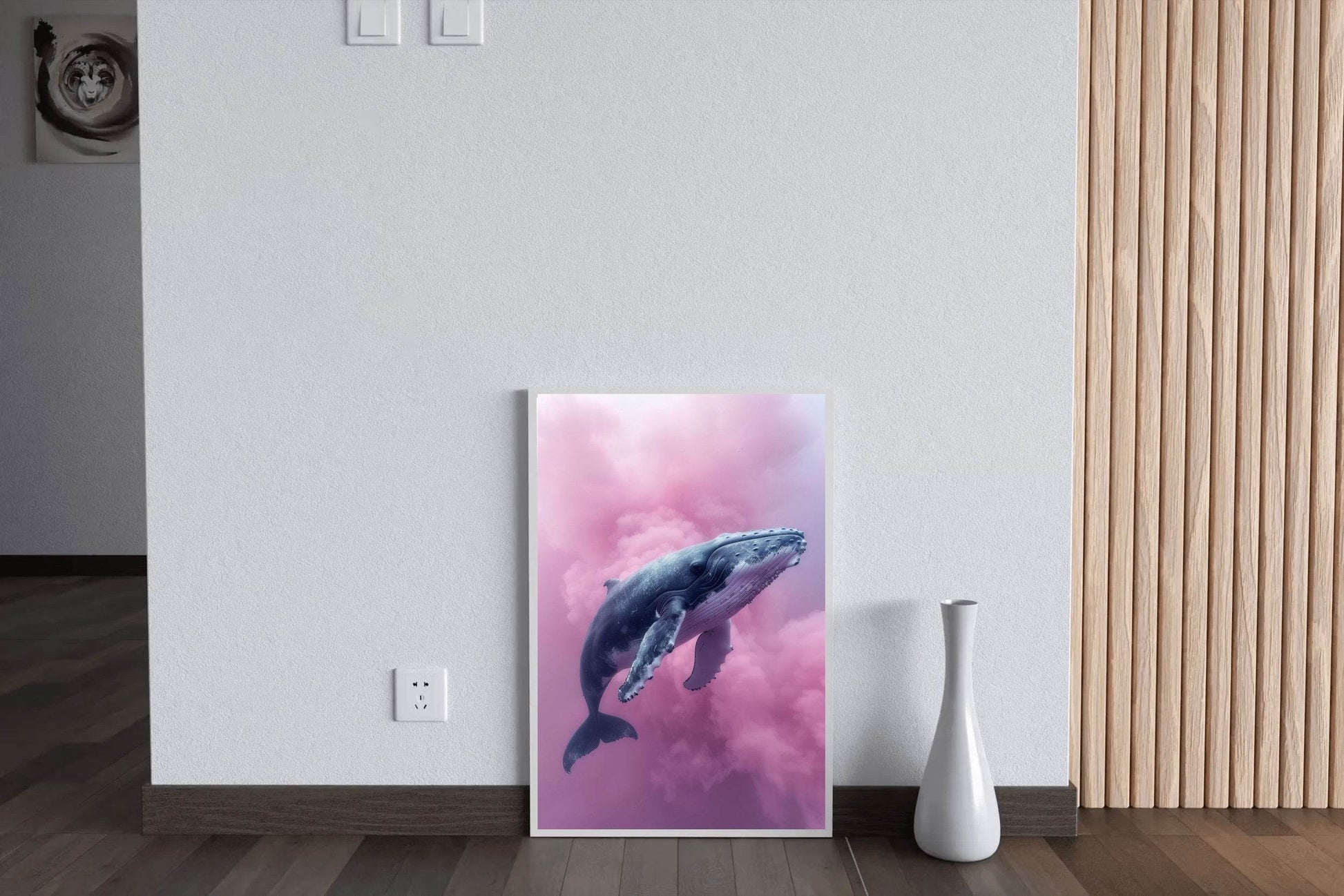 Whale Flying in Pink Clouds Wall Art - beink online art store