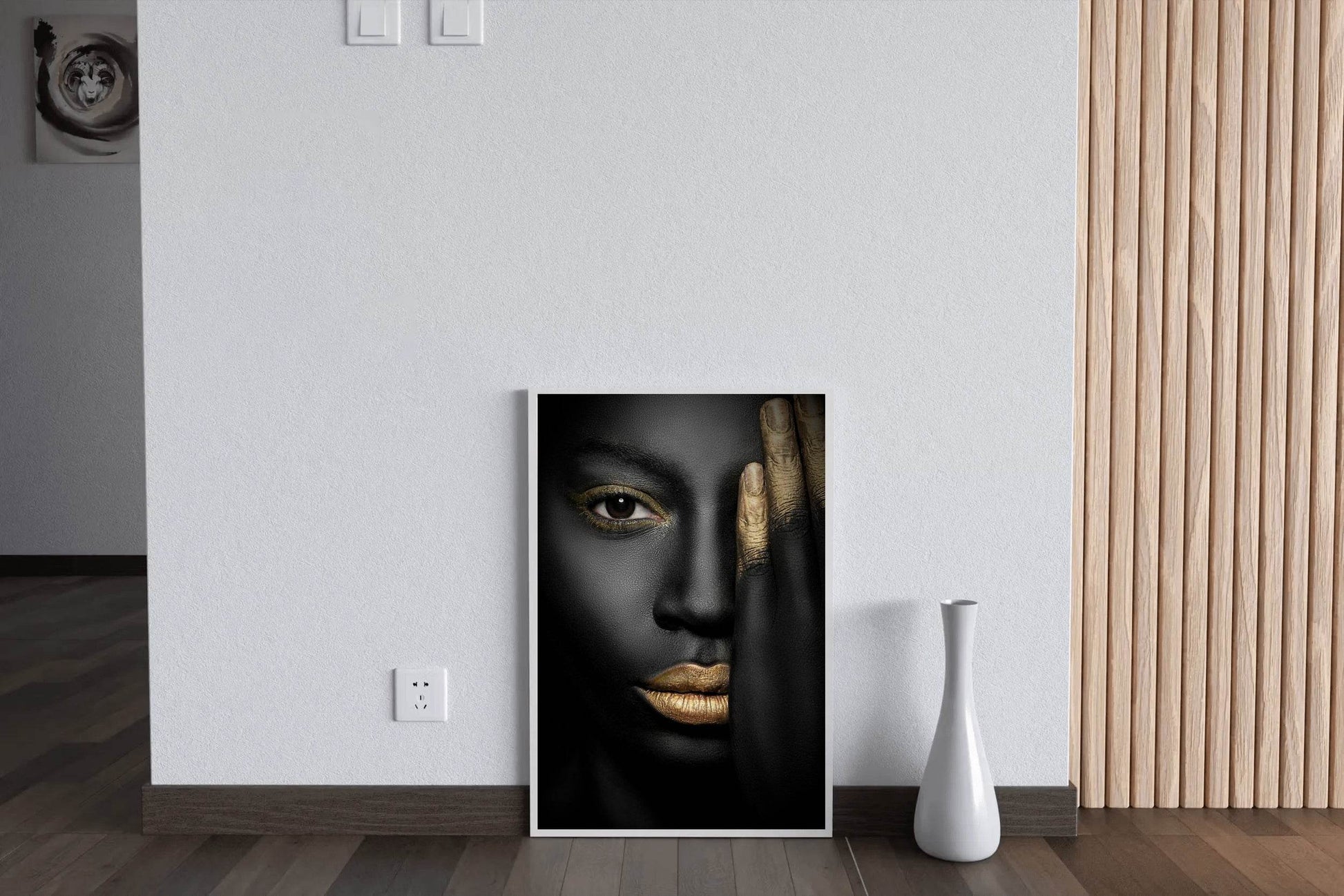 Black Woman With Golden Hourglass Wall Art - beink online art store