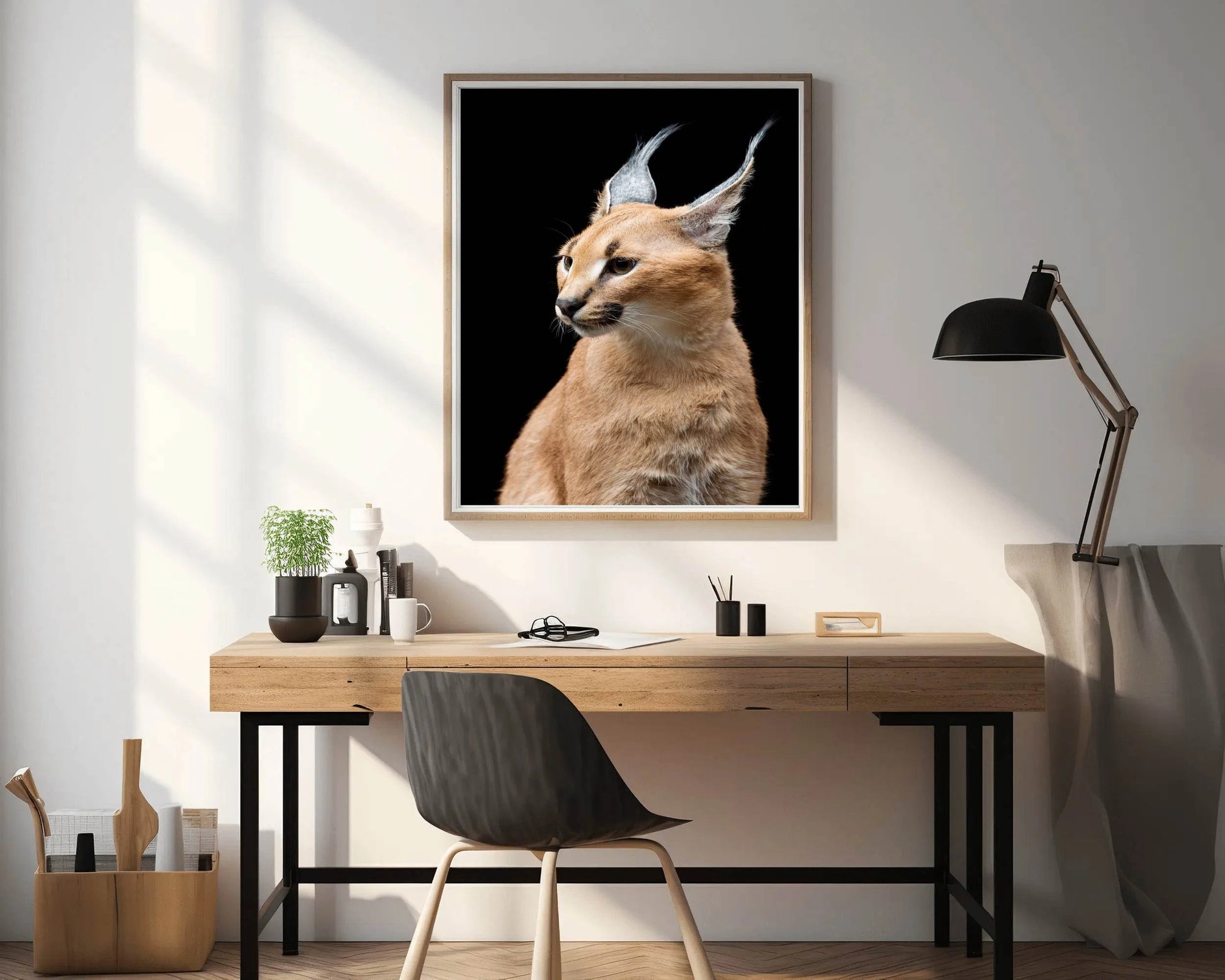 Wild Cart Caracal Face Wall Art - beink online art store